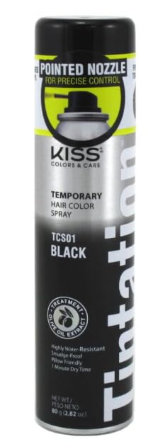Tintation Temporary Hair Color Spray, Black, 2.82 oz (Pack of 4)
