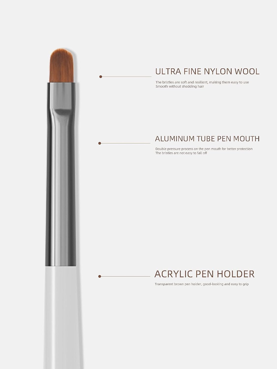 Nail Art Brushes Set, 9pcs Nail Design Painting Brushes, Professional Nail Art Design Brushes, Nail Fine Liner Brushes,Gray