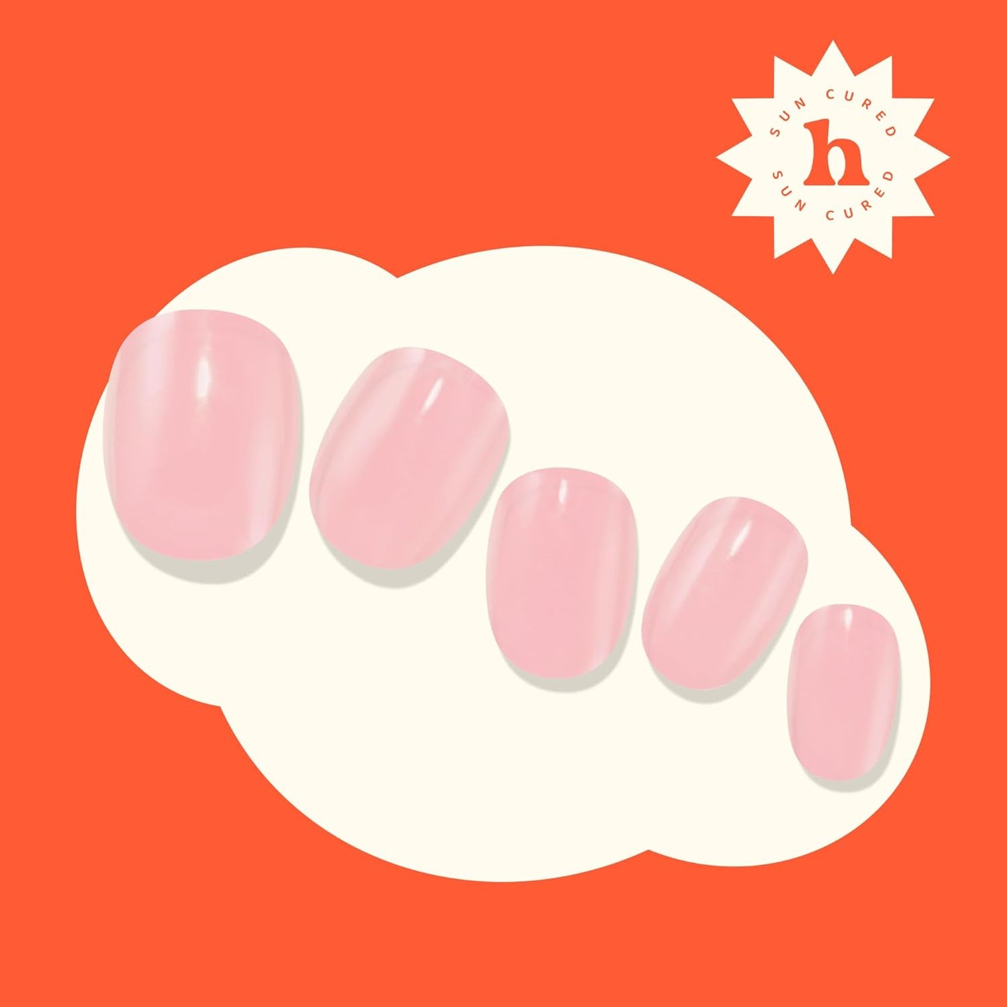 Semi Cured Gel Nail Strips | No LED Lamp Needed | Solid, Pink, Spring | Easy Apply & Remove, Salon Quality | Includes 28 Strips, 1 Prep Pads, Nail File & Wooden stick - Hey, Strawberry Picking?