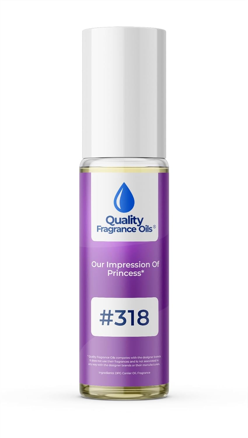 Quality Fragrance Oils' Princess for Women Impression #318 | Long-Lasting Perfume Oil, Alcohol-Free, Strong Scent, 10ml Roll-On | Affordable Alternative to Designer Fragrances