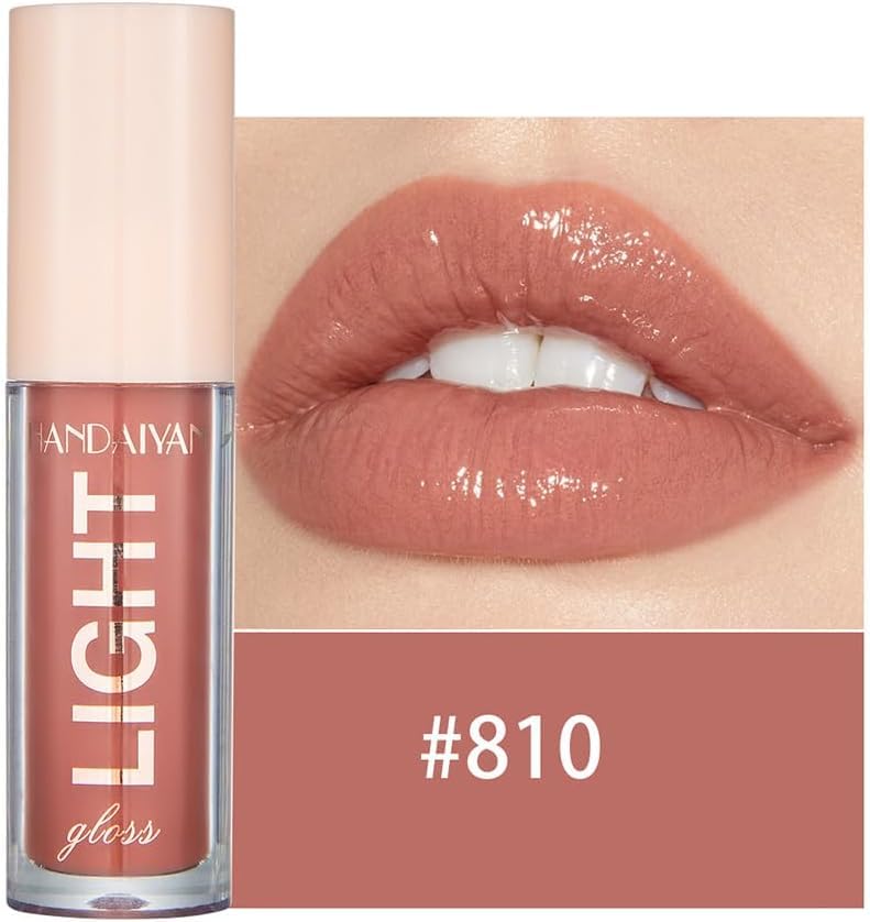 6PCS Lip Oil Light Lipgloss Set, Moisturizing Hydrating Lip Glow Oil Lip Gloss Kit High Shine Lip Plumping Glass Finish Lip Gloss Liquid Lipstick for Women (Set C)