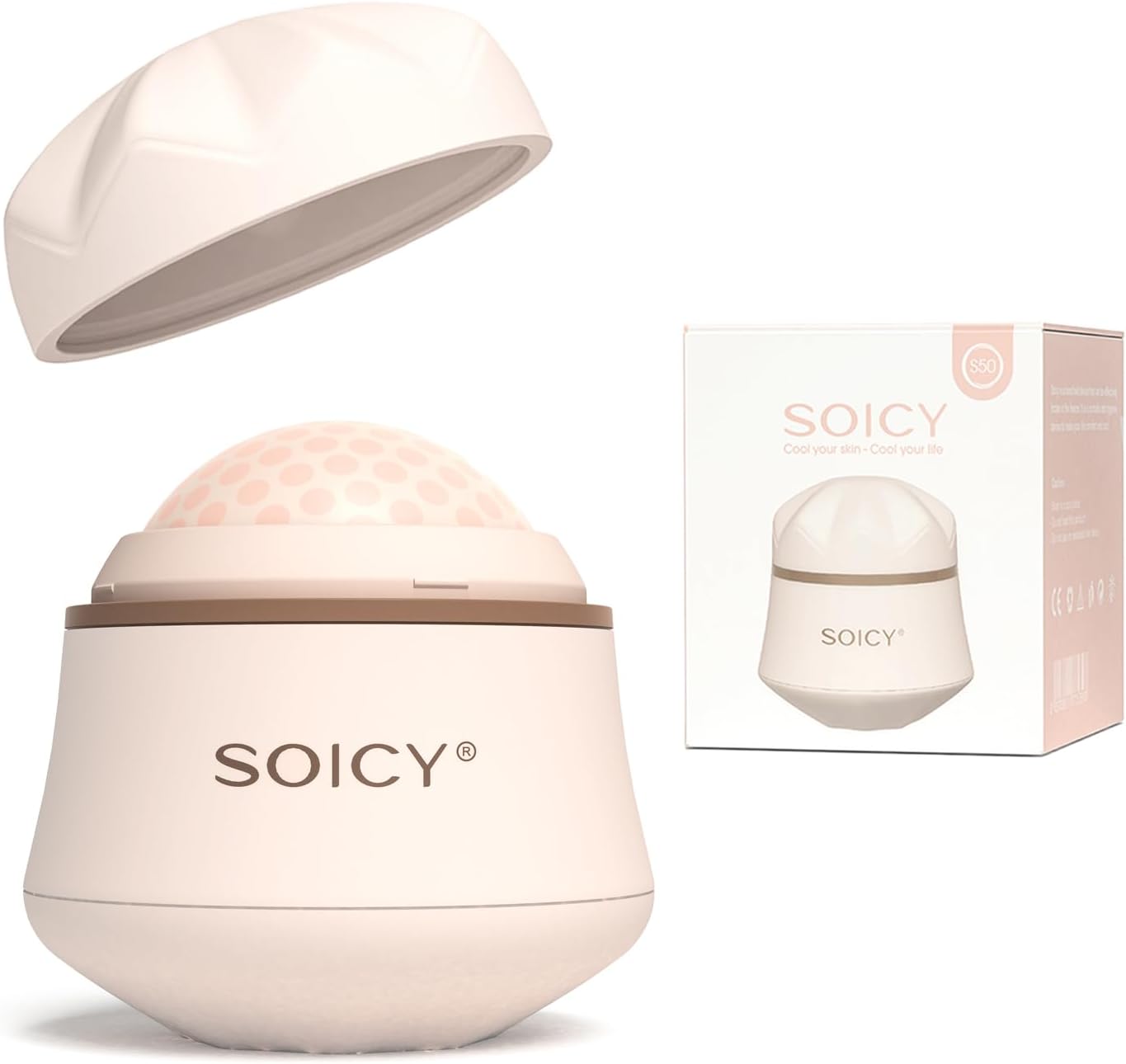 OPENDGO Facial Ice Roller 360° Rotating Massager Roller Ball Cooling Face Ice Roller for Reduce Puffiness and Relief Migraine, Pain,Ice Face Eye Massage Roller, Skin Care Tools