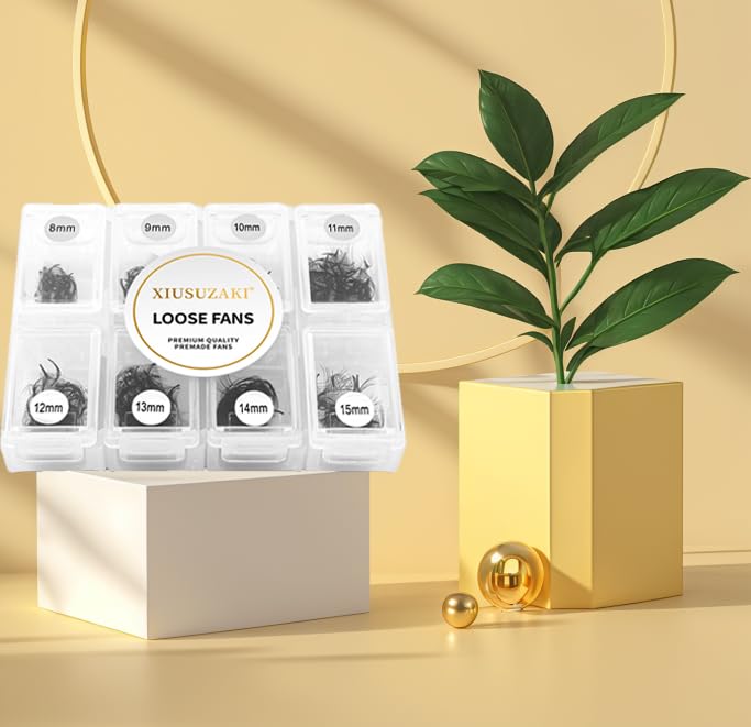 Premade C Curl Eyelash Extensions - 600 Fans, 14D Volume, 8-15mm Fluffy Soft Mix