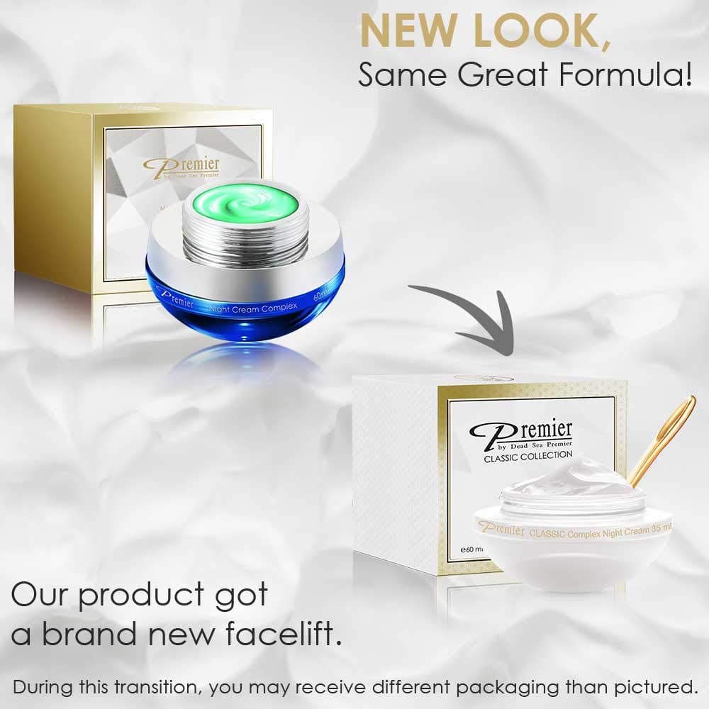 Premier Dead Sea Classic Night Cream, Age defying, nourishing, Moisturized skin with vitamins E and A 2.4fl.oz