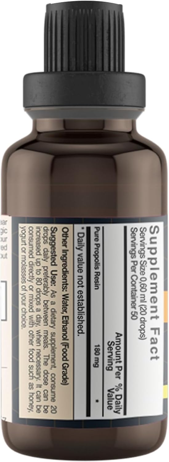 Bee and You Propolis Liquid Extract Drops, 30% Propolis, Ultra Pure, Immune Support Supplement, Sore Throat, Allergy Relief, Respiratory, Antioxidants, Keto, Paleo, Gluten-Free, 1 Fl Oz