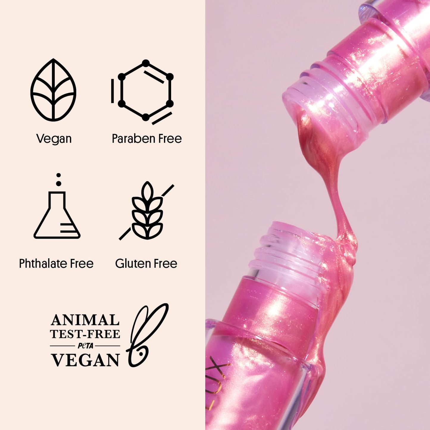 Winky Lux Pink Opal Very There Lip Oil - Hydrating Nude Pink Gloss with Jojoba Oil, Non-Sticky Glossy Lip Oil, Tinted Pink Shimmer Gloss for Juicy Lips & Soft Vanilla Scent