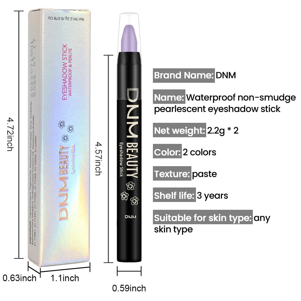 Kaely 2Pcs Cream Eyeshadow Sticks Set for Eyes Waterproof,Purple Shimmer Eye shadow Stick Pencil Pen Bulk sombras en crema para ojos 33+33