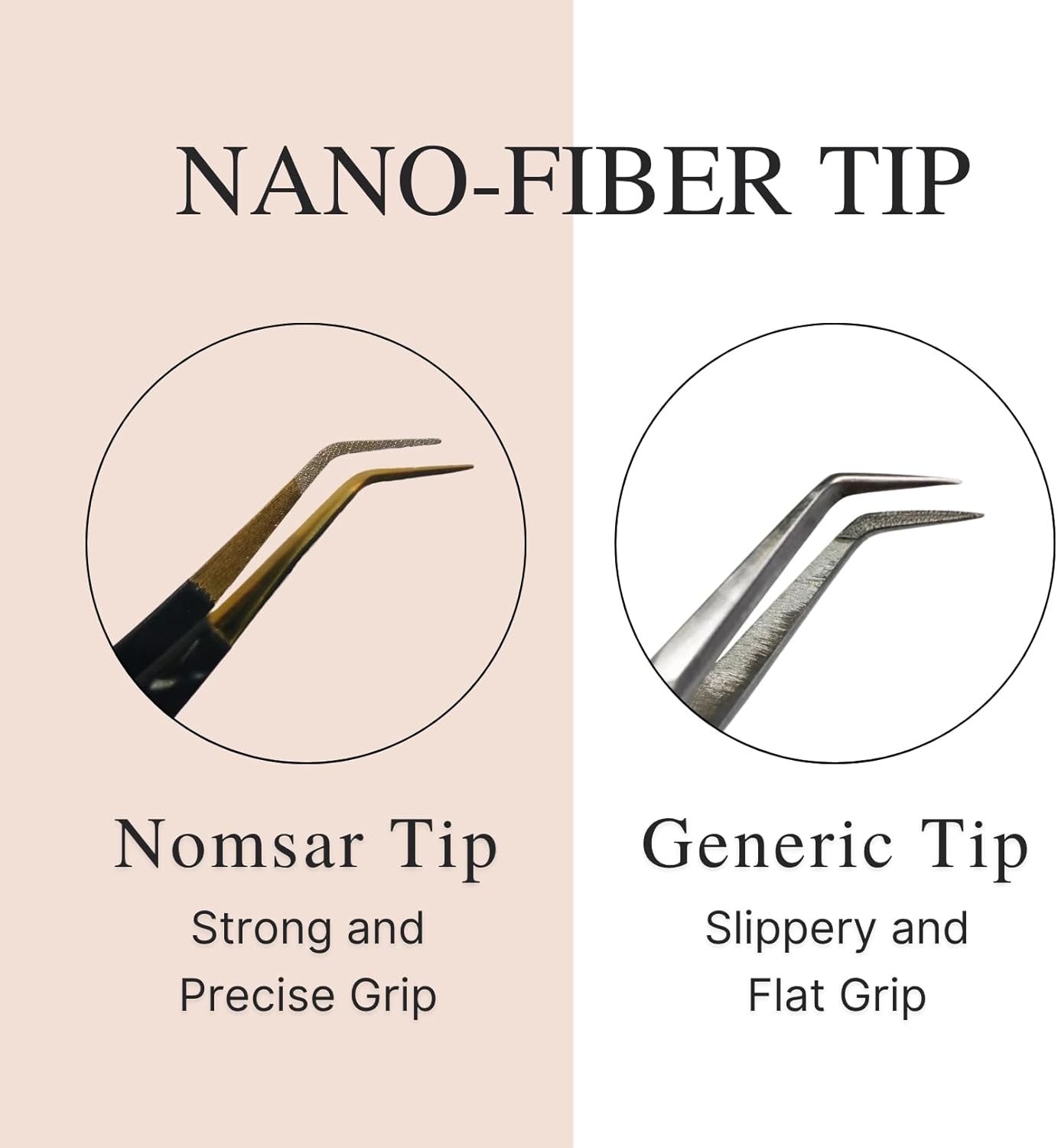 Eyelash Extensions Tweezers, Set of 3 - Stainless Steel with Diamond Grip for Volume lash Extension - Fiber Tip Tweezers for Multipurpose & Application (White)