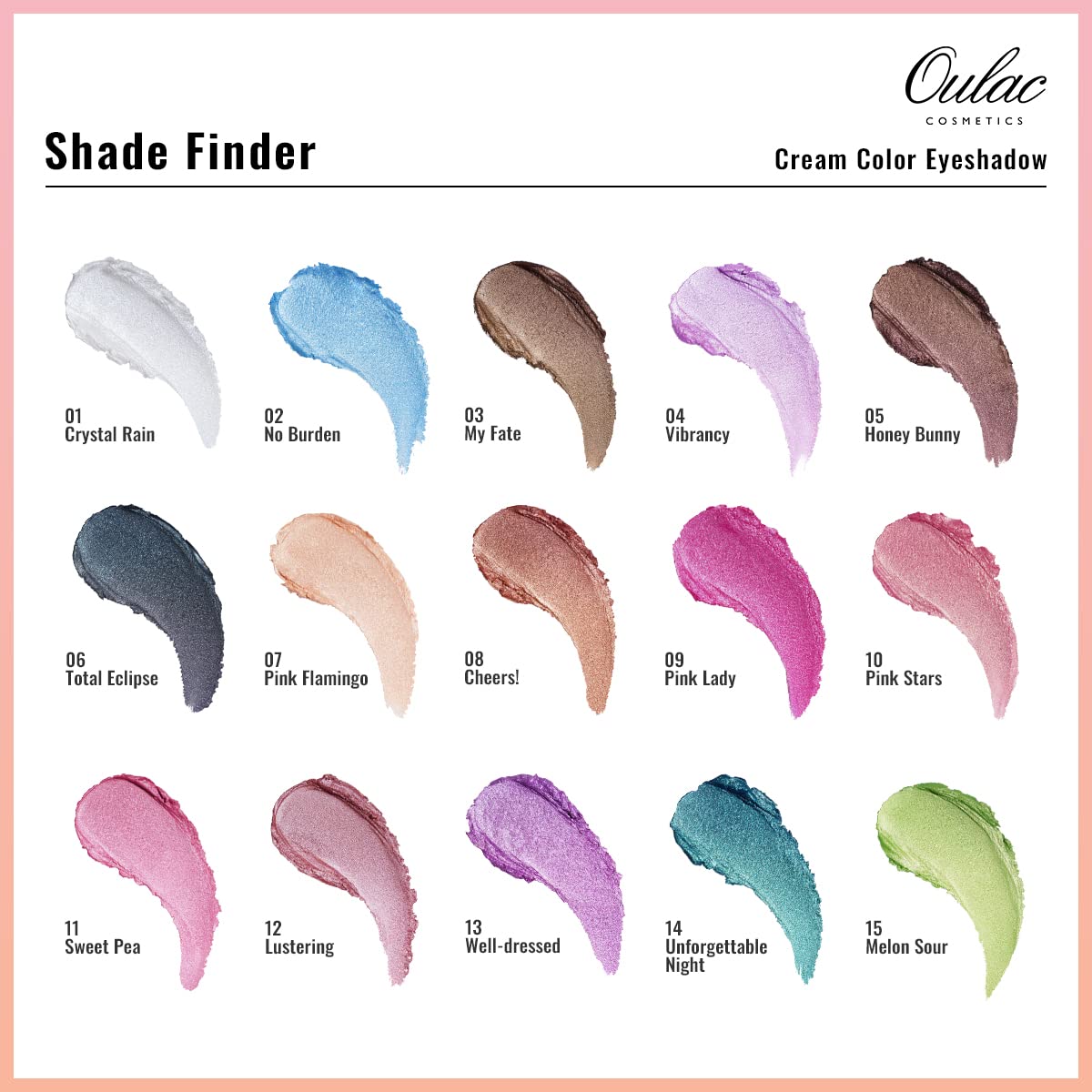 Oulac Cream Eyeshadow also for Highlighter Large Capacity Highly Pigmented Eye Shadow Waterproof &Long Lasting with Moisturizing Formula 12