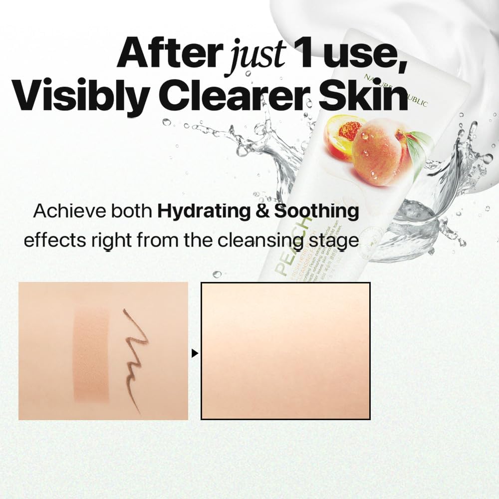 Nature Republic Fresh Herb Peach Cleansing Foam | Hydration & Moisturizing daily Makeup Remover