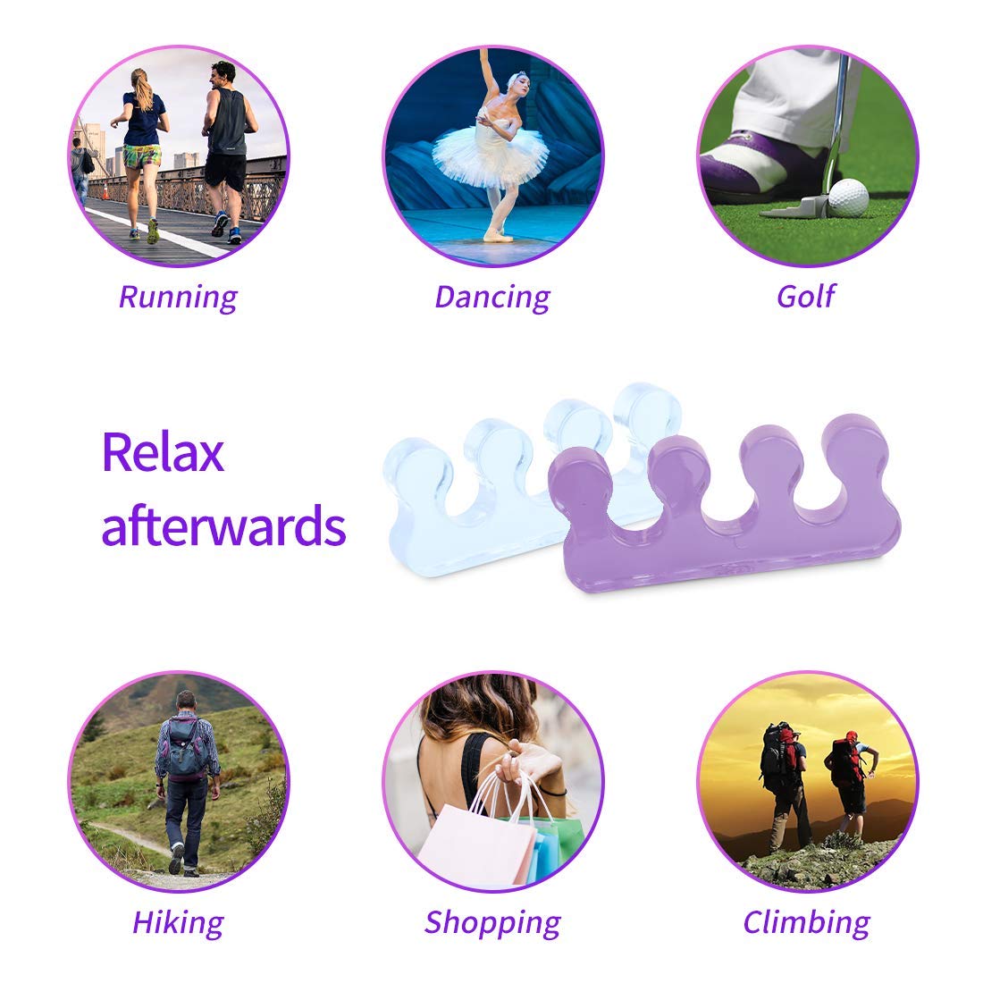 SUNFATT Toe Separators for Pedicure,Toe Spacer,Toe Separators use for Separation of Toenails or Nails,Washable and Reusable Pedicure Supplies.