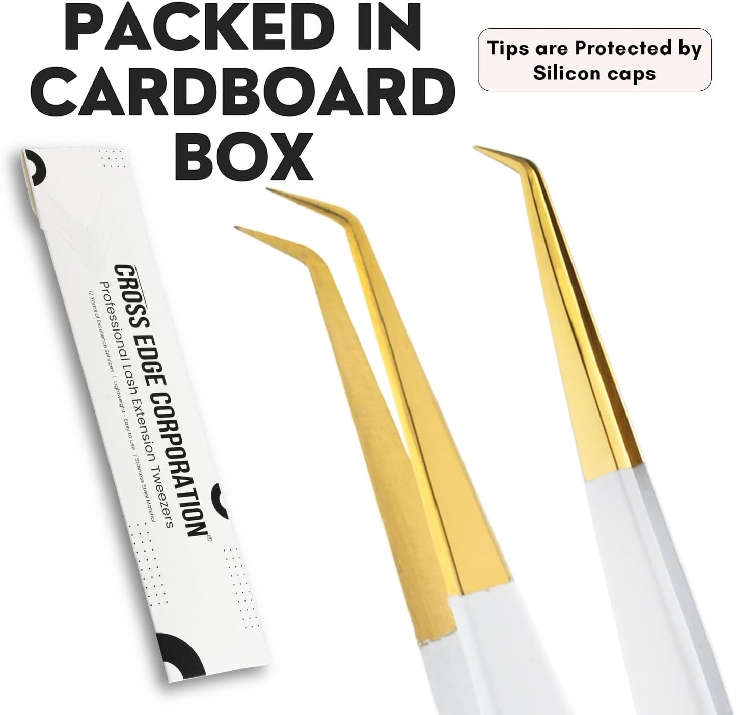 My Lash Tools Eyelash Extension Curved Degree Tweezers for Isolation Lash Extensions 14cm Best for Individual Isolation & Classic Lashes Japanese Stainless Steel Eyelash Twisers (Matte White Gold Tip)