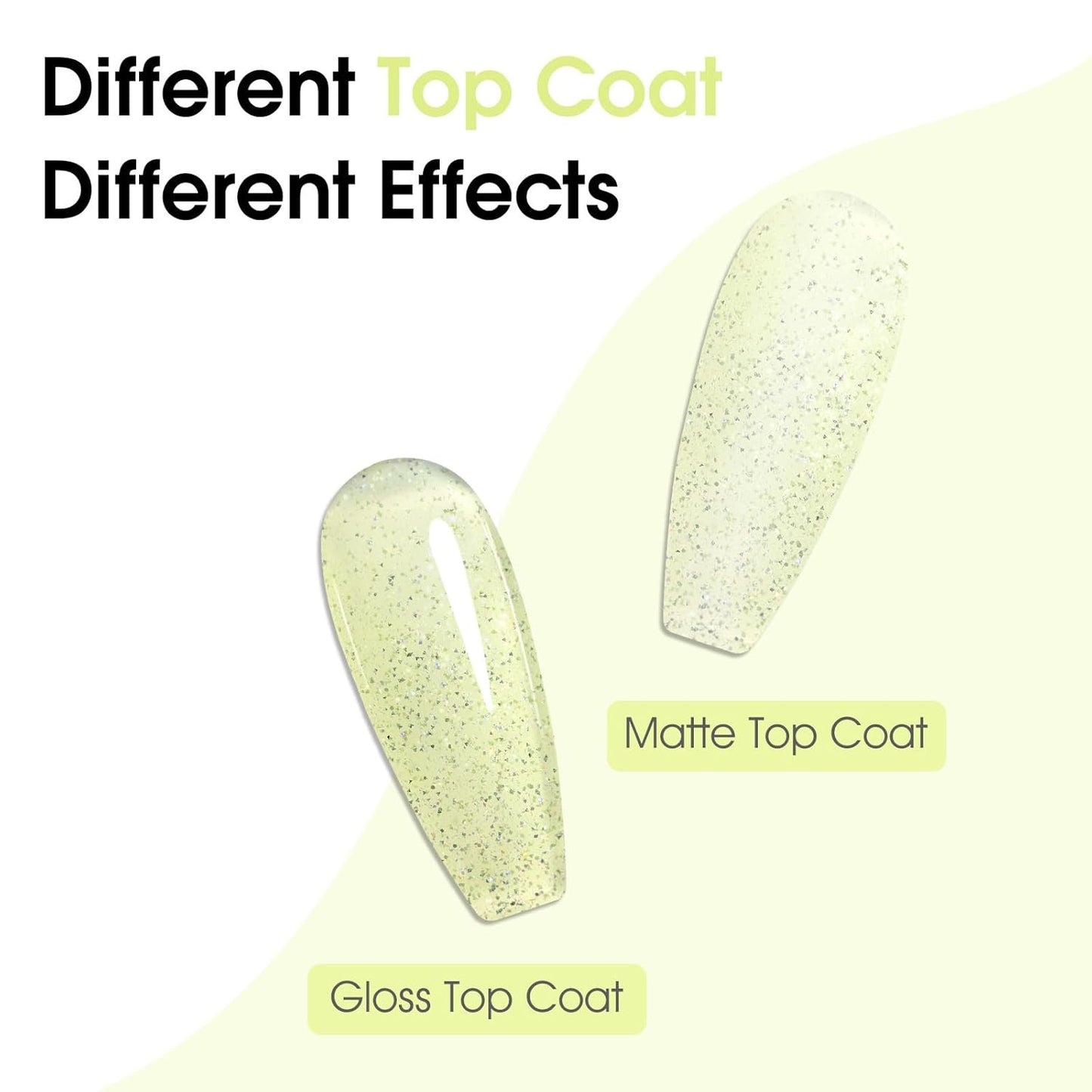 CANNI 1 Pcs Glitter Green Gel Nail Polish, Shimmer Sparkly Light Green Colors Gel Polish Soak Off Led Nail Art Gel Manicure Salon DIY