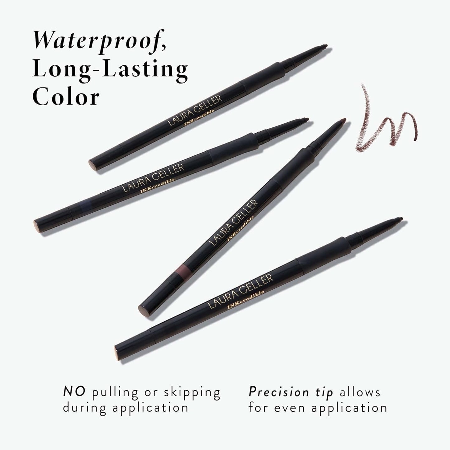 LAURA GELLER NEW YORK INKcredible Gel Eyeliner - Smoky Night - Waterproof Smudge-proof Eyeliner Pencil - Built in Sharpener