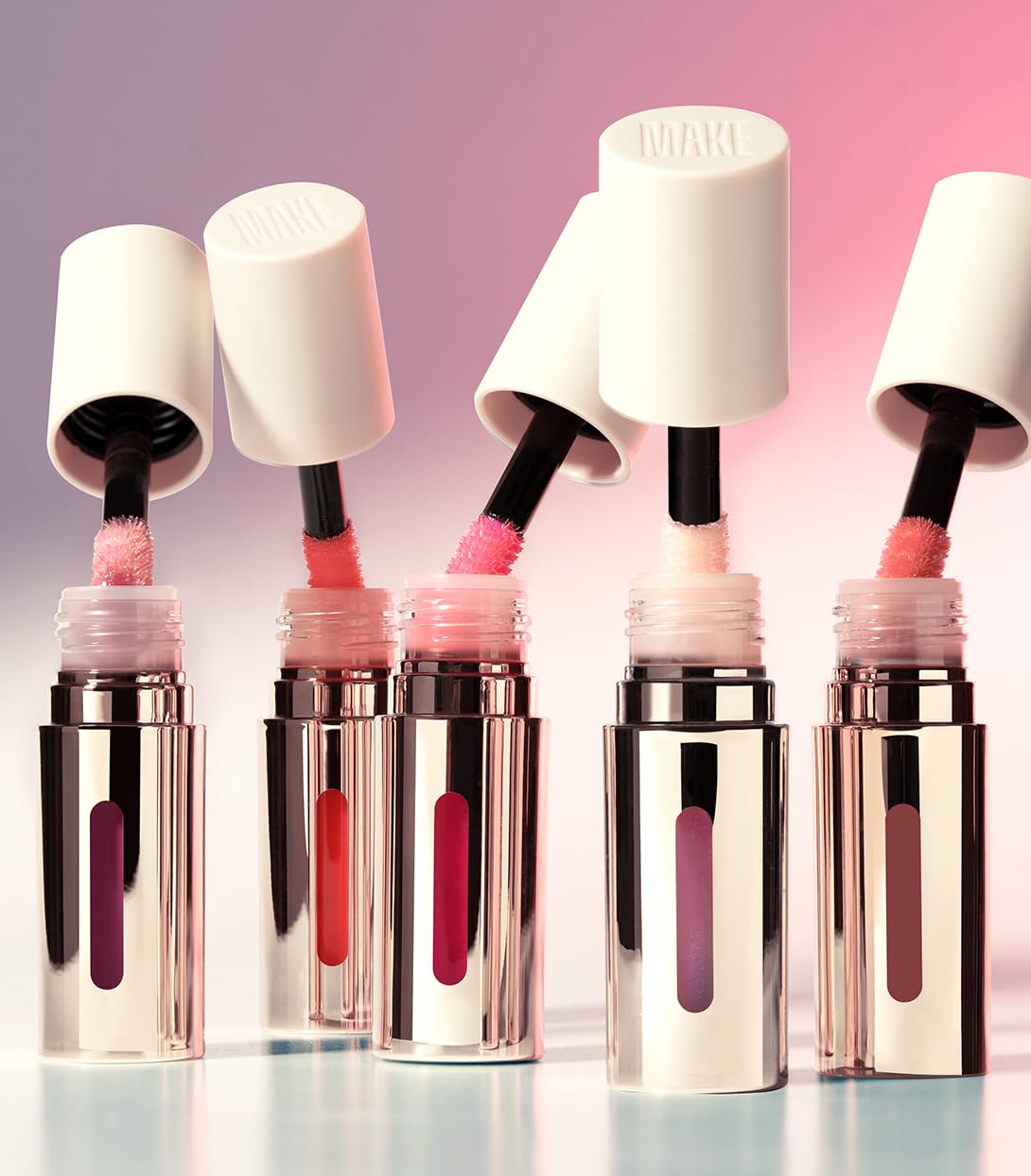 MAKE Beauty Serum Balm Hydrating Lip Oil. Vegan Moisturizing Lip Gloss with Plumping Effect. Lip Treatment Cream for Soft, Smooth, Shiny Lips - Shade, Lilac Layer