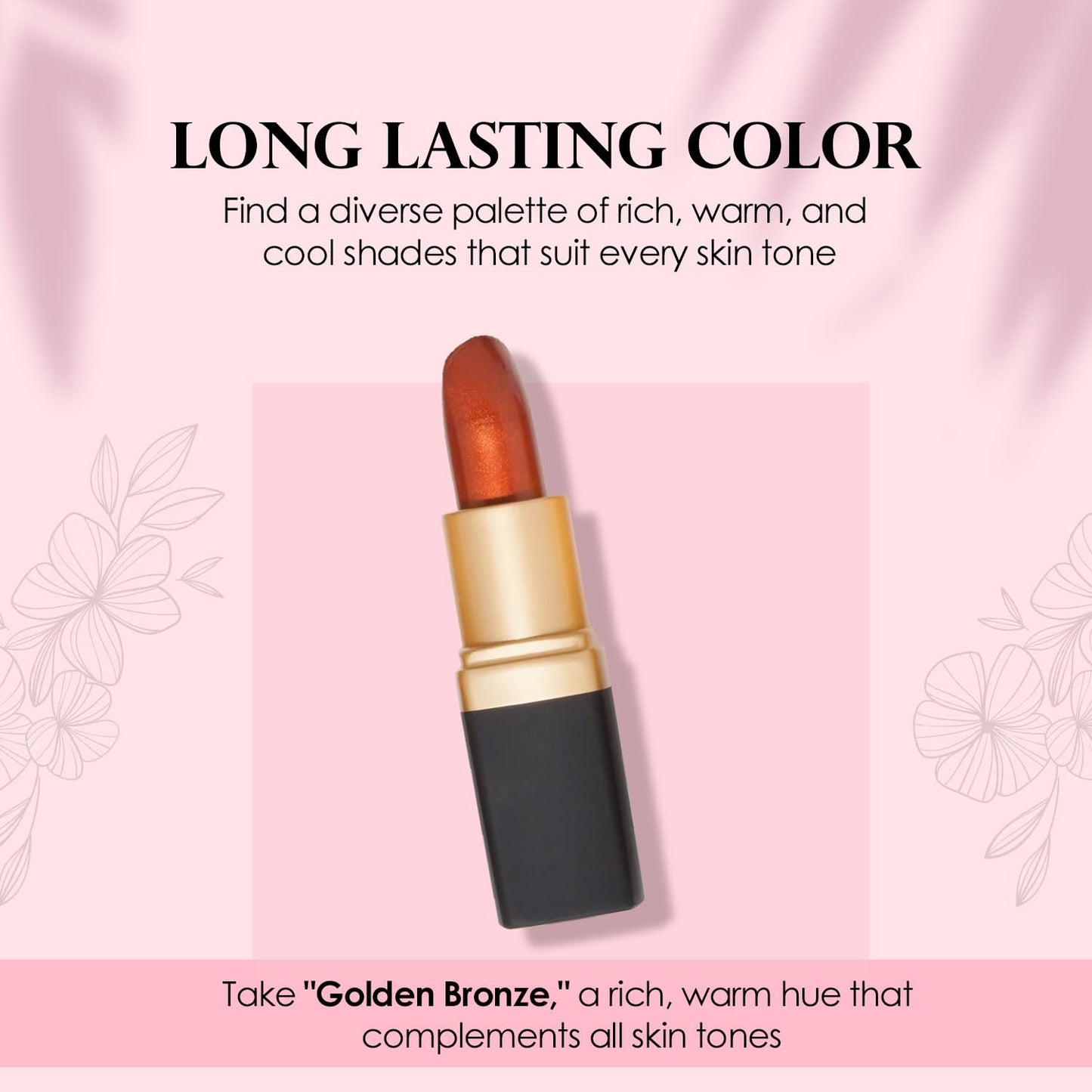 Vera Moore Creme Lipstick, Long Lasting, Lightweight, Moisturizing Opaque Color with Staying Power, Fragrance, and Paraben Free Cosmetics Soft Lipstick (Golden Bronze)
