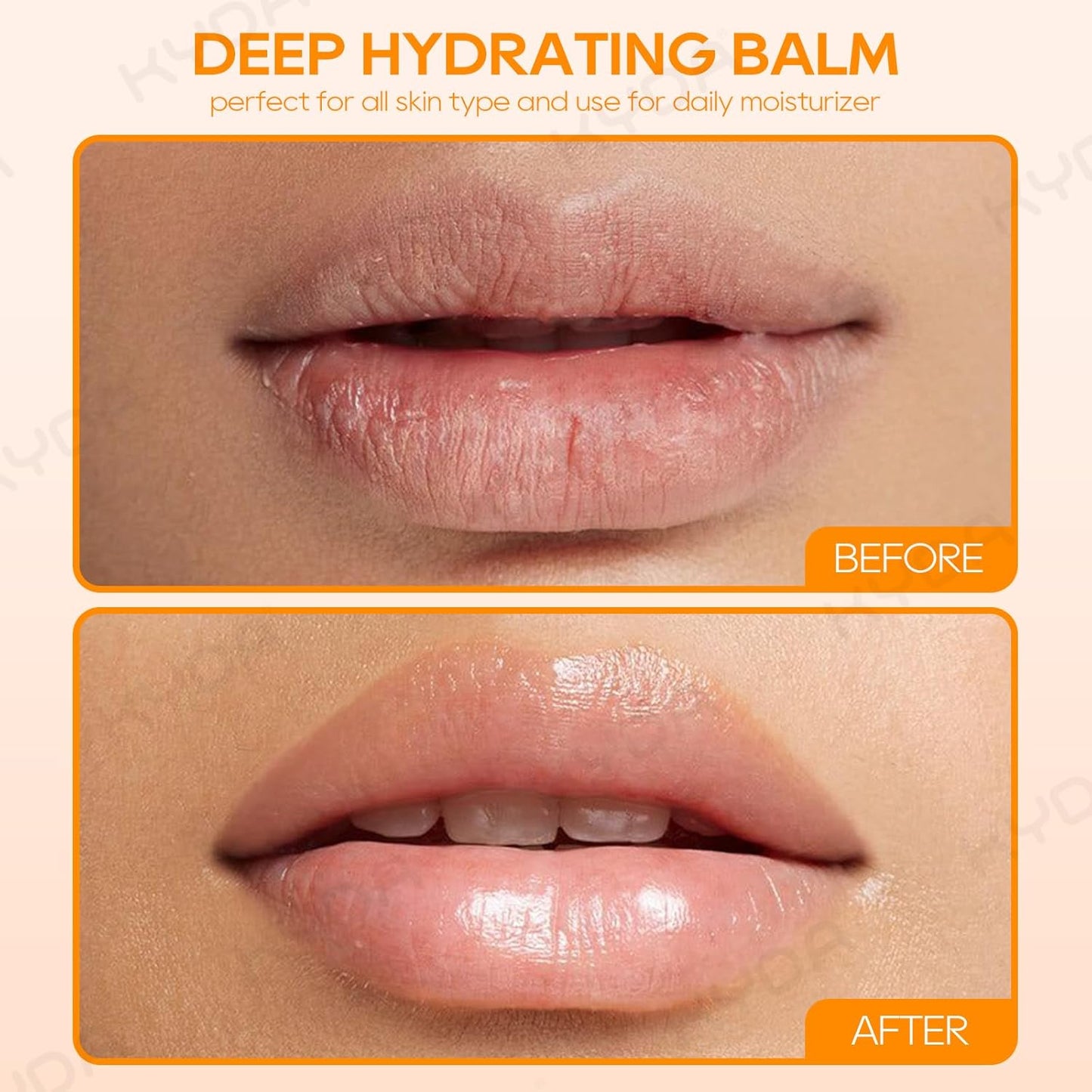 KYDA 3 Pcs Vitamin C Lip Balm, Moisturizing Lips Balm Stick for Dry Cracked Lips, Deep Hydrating Tinted Lip Balm, Reduce Fine Lines, Daily Lip Moisturizer with Orange Vitamin C, Colorless Finish