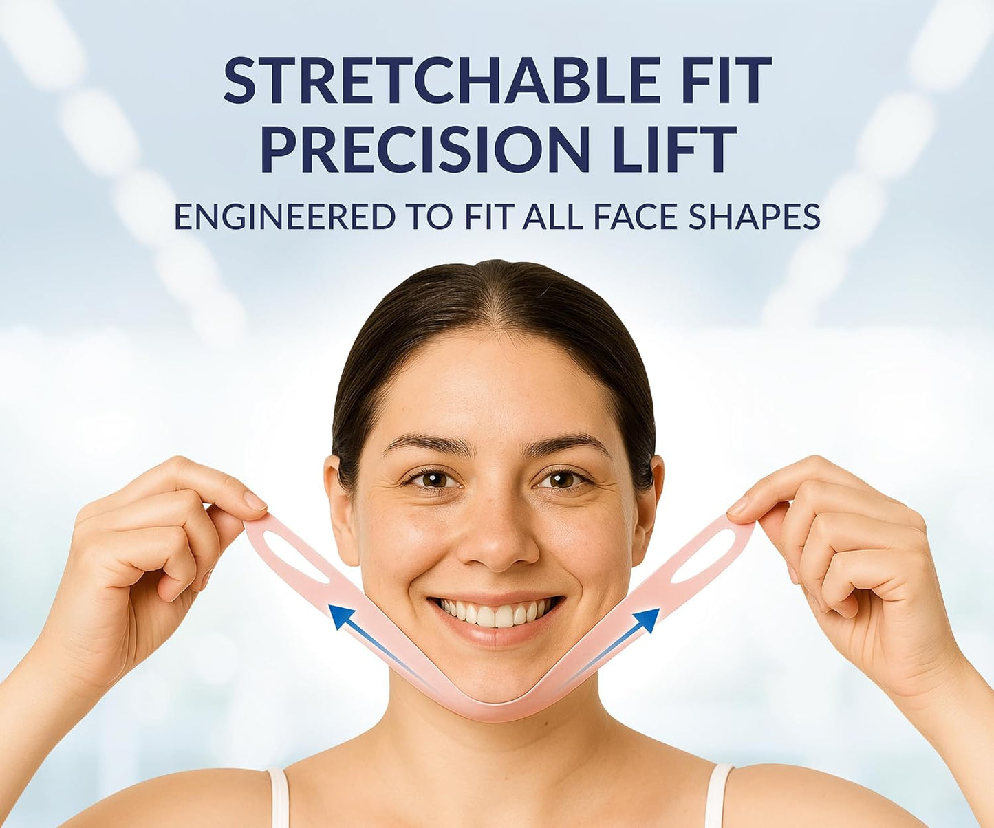 Stylia V Line Lifting Collagen Face Mask - Double Chin Strap for Women - Jawline Shaper Face Lift Tape - Neck Lift Collagen Mask - Chin Strap for Sleeping - Hyaluronic Acid, Aloe Vera, Cica 5PC