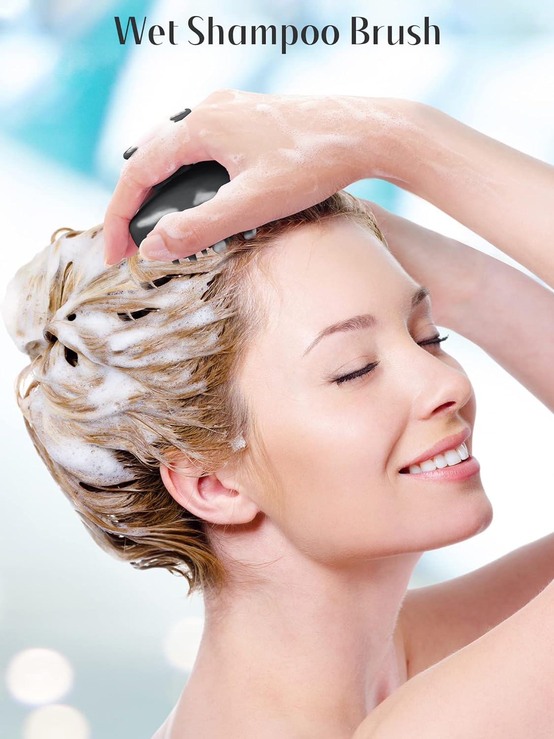 HEETA Scalp Massager Hair Growth, Scalp Scrubber with Soft Bristles, Integrated Silicone Design, Exfoliator for Dandruff Removal & Relaxation, Shampoo Brush Fit Wet Dry Hair Use, Black