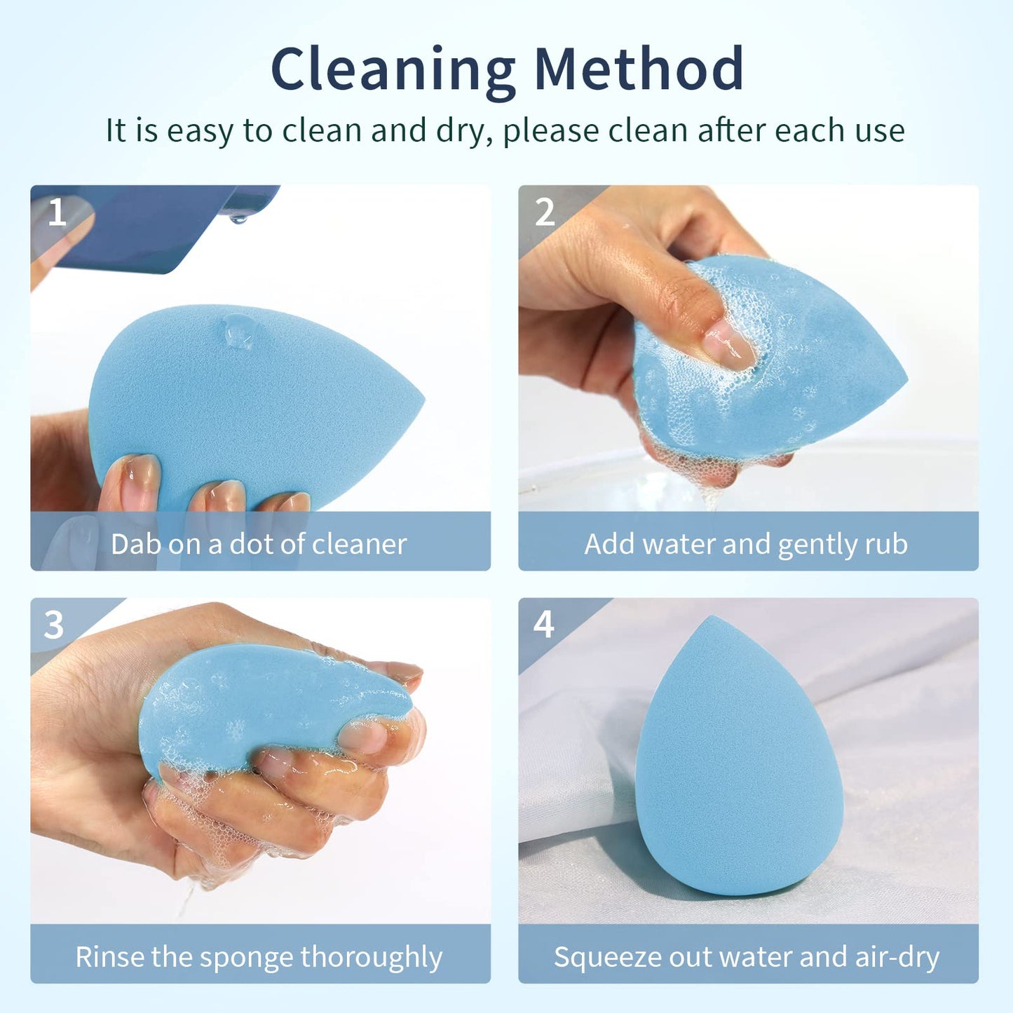 BEAKEY Makeup Sponge 5 Pack, Latex-Free Makeup Sponges for Foundation