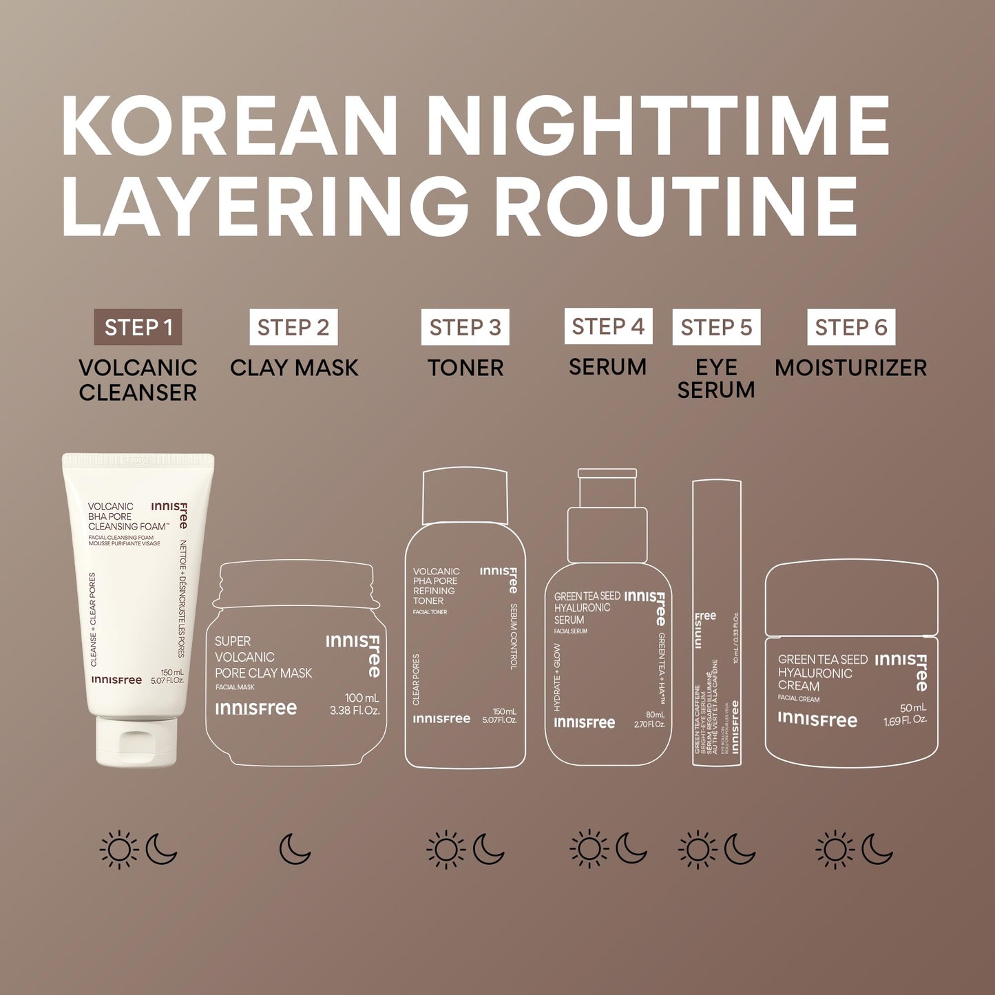 innisfree Volcanic BHA Pore Cleansing Foam with Salicylic Acid | Korean Face Wash with Hyaluronic