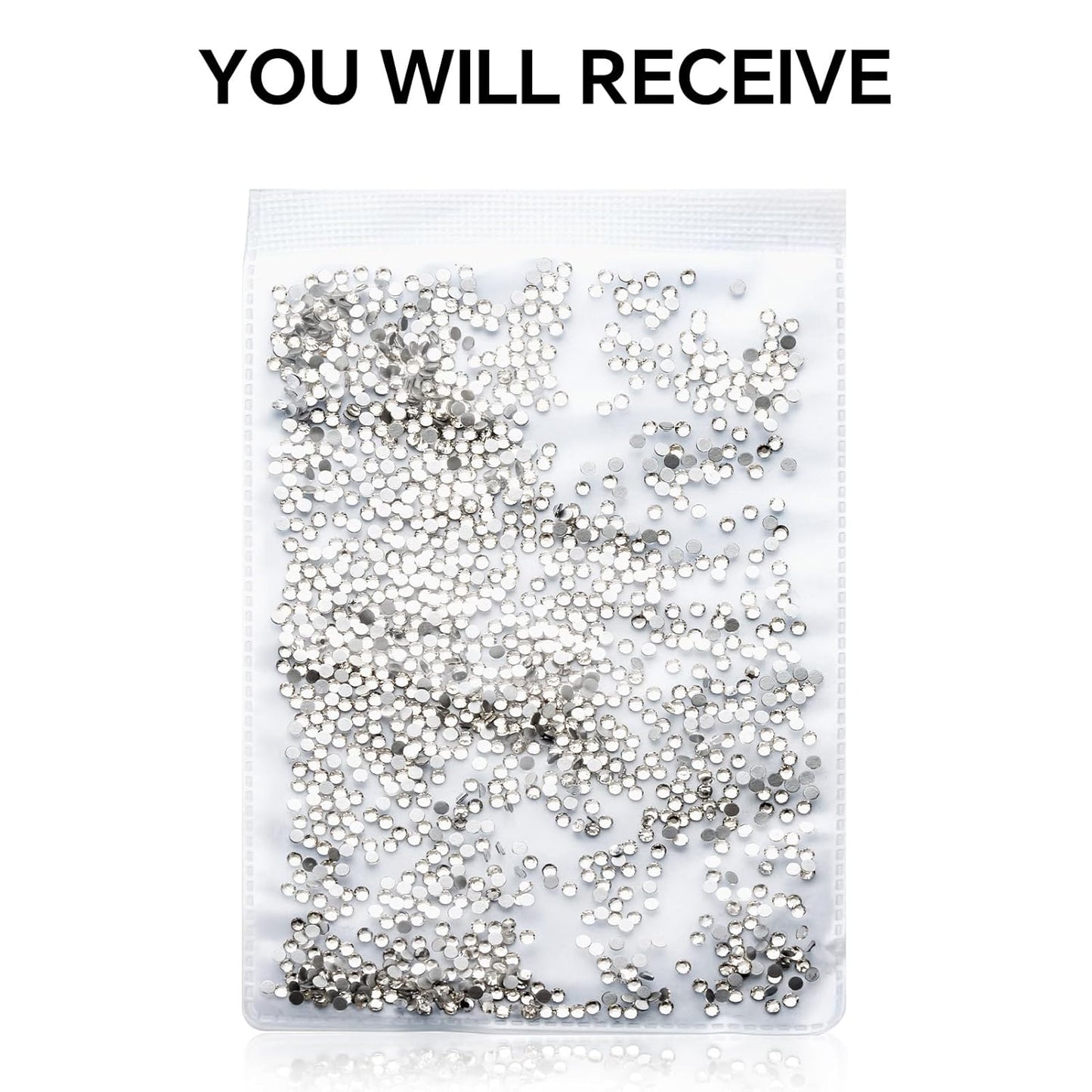 3000Pcs White Crystal Rhinestones,Glass Flatback Rhinestones Mini Gemstones for Nail Face Makeup Art Crafts Clothes Decoration -(SS4,1.6mm,White)