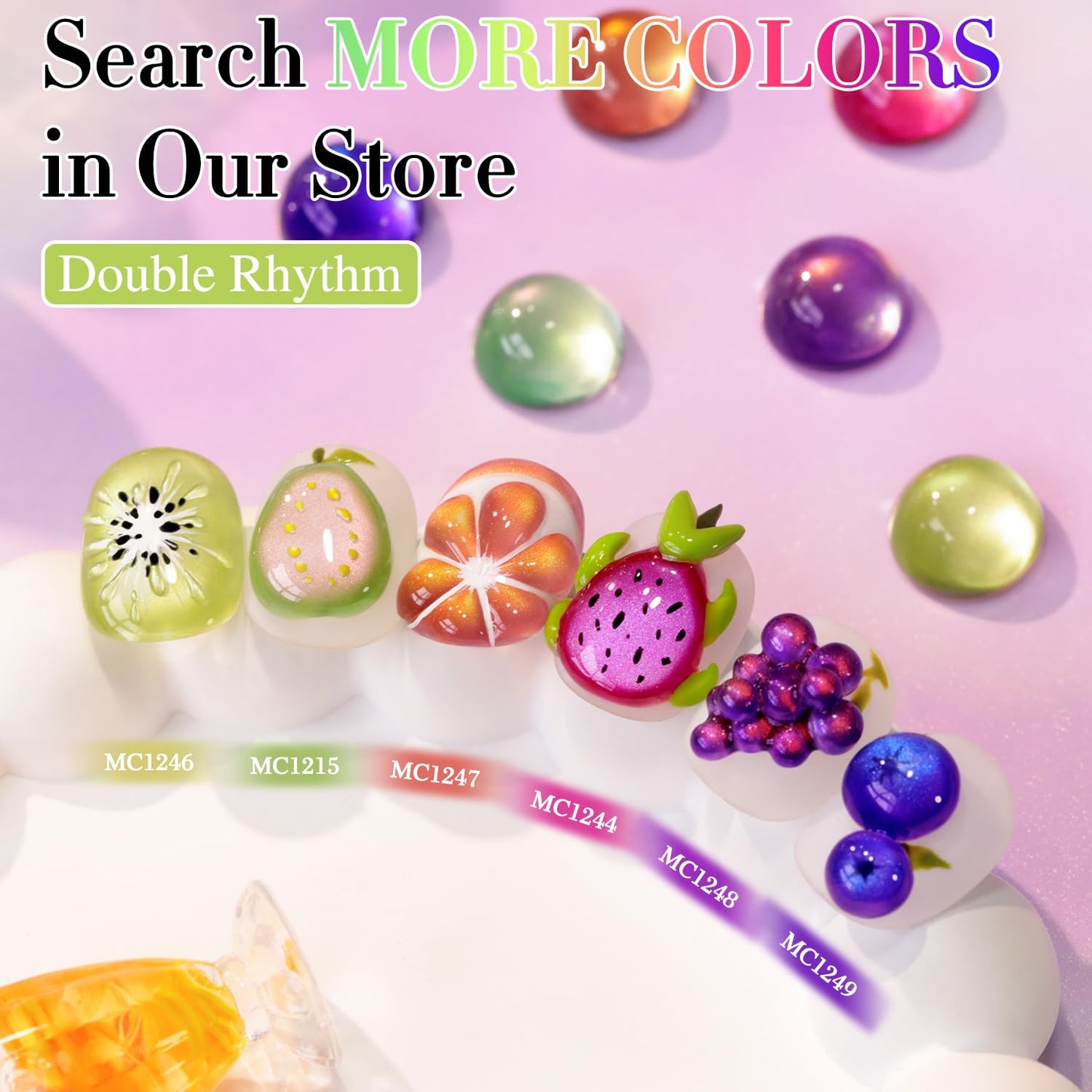 Double Rhythm 0.5 OZ Cat Eye Gel Polish with Magnet 15ML Holographic Glitter Shimmer Translucent Jelly Color Magnetic Nail Polish Salon DIY at Home (Drak Purple-MC1248)