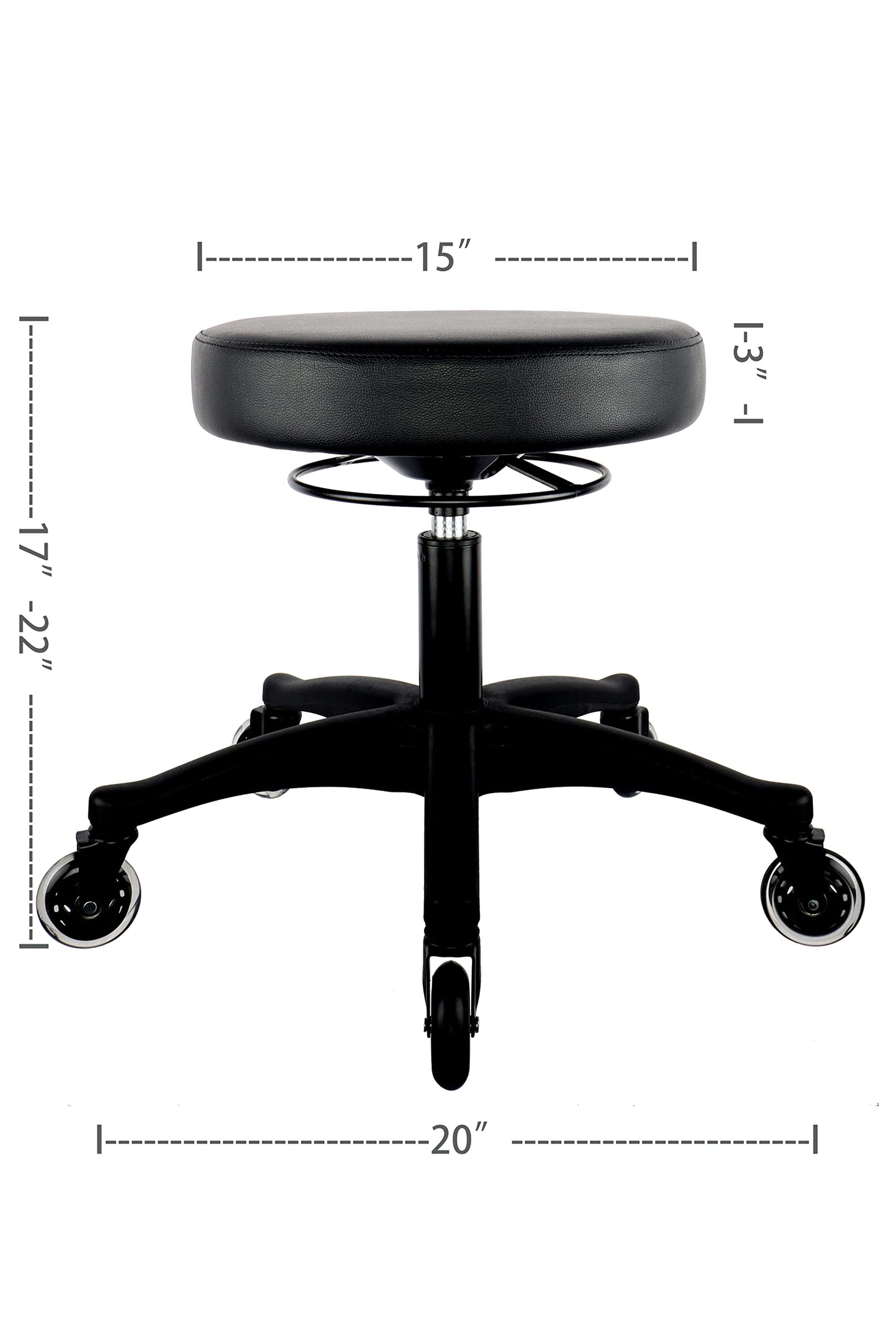 TAKE UR SEAT® 15" Table Height Adjustable Round Seat Stool Heavy Duty Built and Shipped Within 24