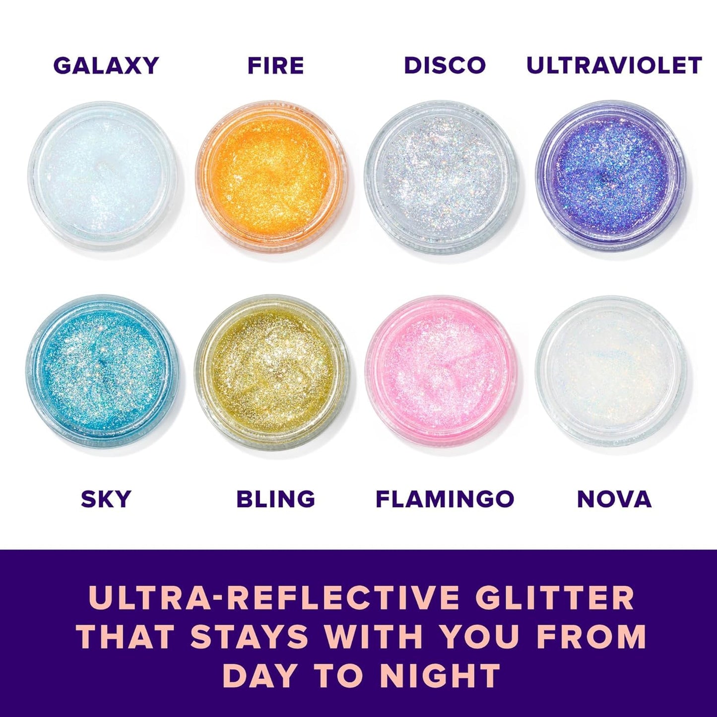 UNICORN SNOT Holographic Face Glitter & Body Glitter Gel: Glitter Makeup, Festival Rave and Anime Cosplay, Halloween Costume Makeup - Vegan & Cruelty Free, 1.7 oz 3-Pack (Disco/UV/Sky)