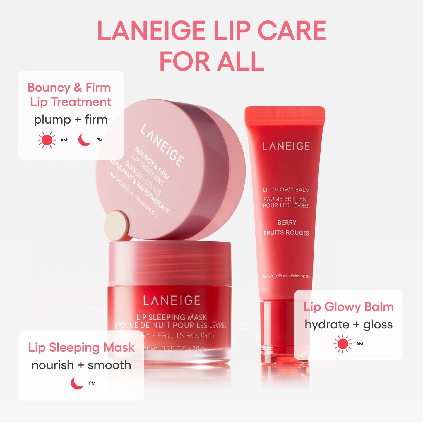 LANEIGE Bouncy & Firm Lip Treatment: Plumping & Firming Lip Care with Peony & Collagen Complex
