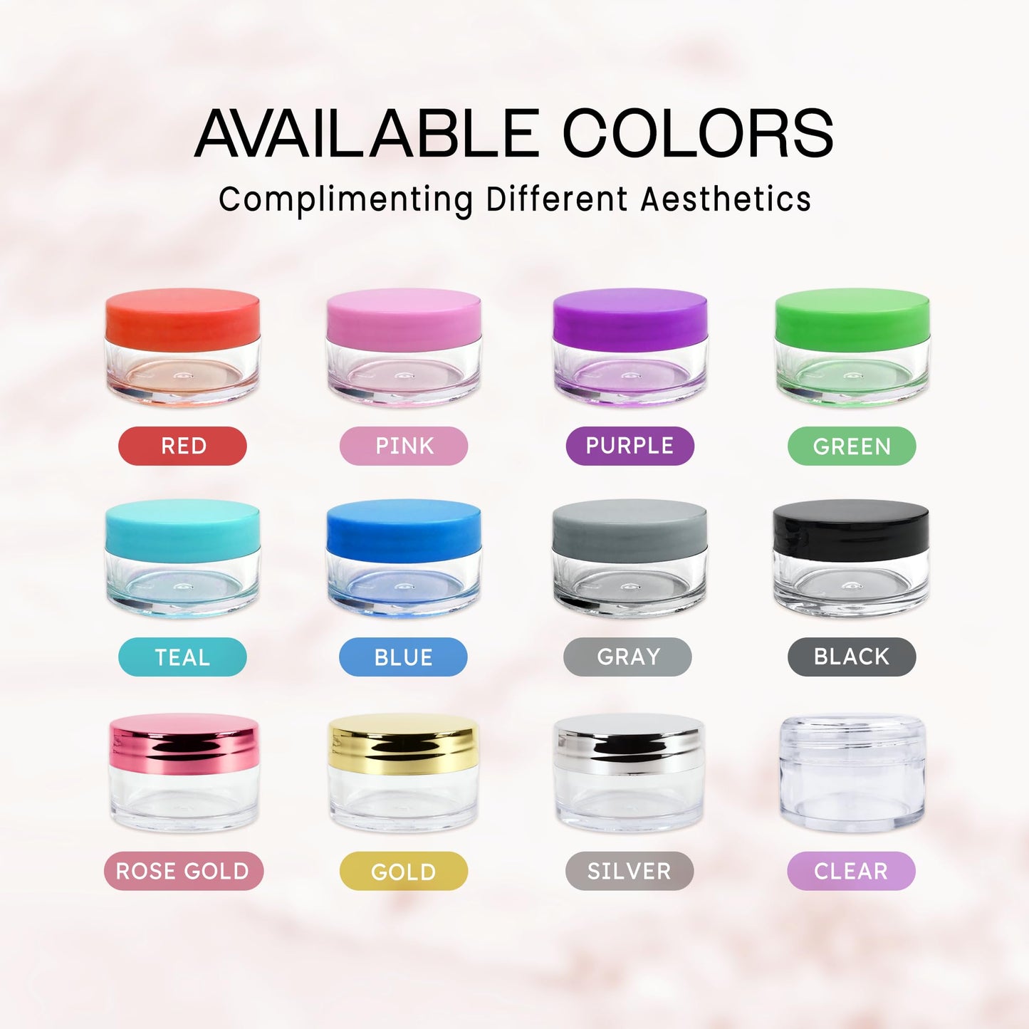 Beauticom 12 Pieces USA 20G/20ML Round Clear Jars with MultiColor Lids for Cosmetics, Medication