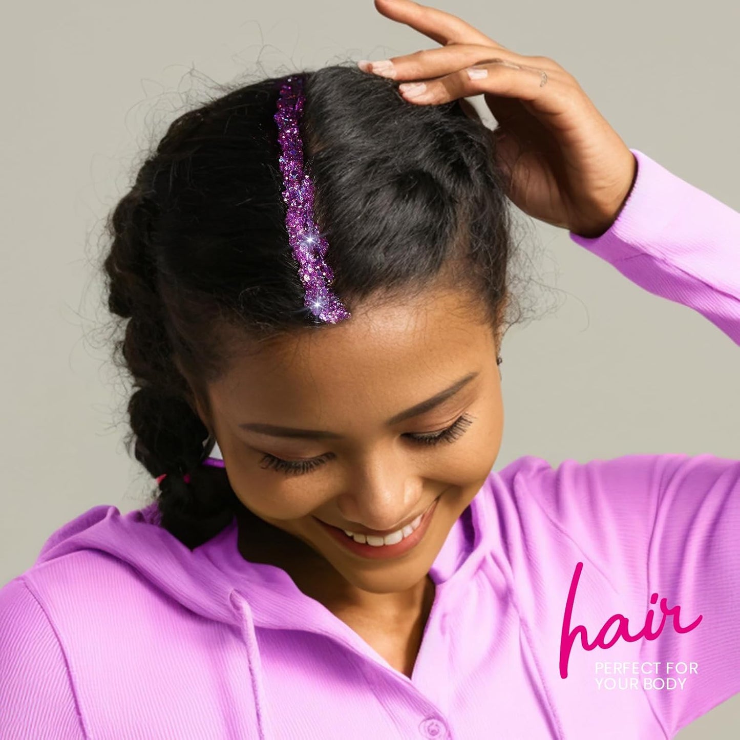 Teenitor Body Glitter, Face Glitter, Hair Glitter Gel, 80g/2.8oz Makeup Rave Purple Glitter Gel for Face and Body