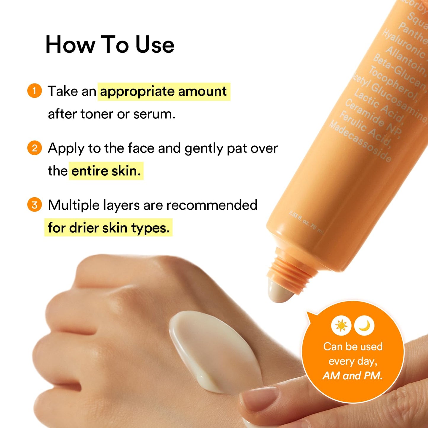 Abib Glutathiosome Cream Vita Tube, Moisturizer for Dull, Uneven Skin 2.53 fl oz