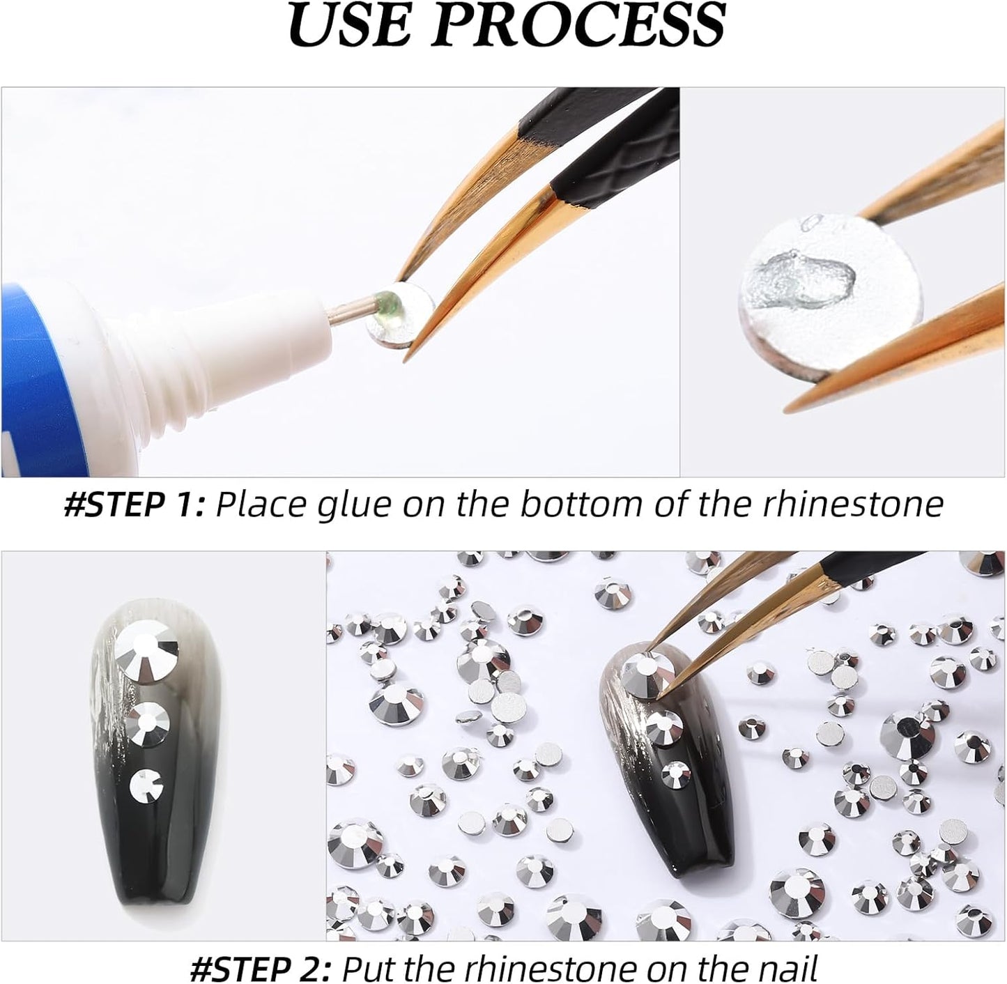 Silver Flatback Rhinestones, Glass Rhinestones for Nail Art and Craft, Glue Fix, Loose Crystal Gemstones(Silver, SS10, 2880pcs, 2.7-2.8mm)