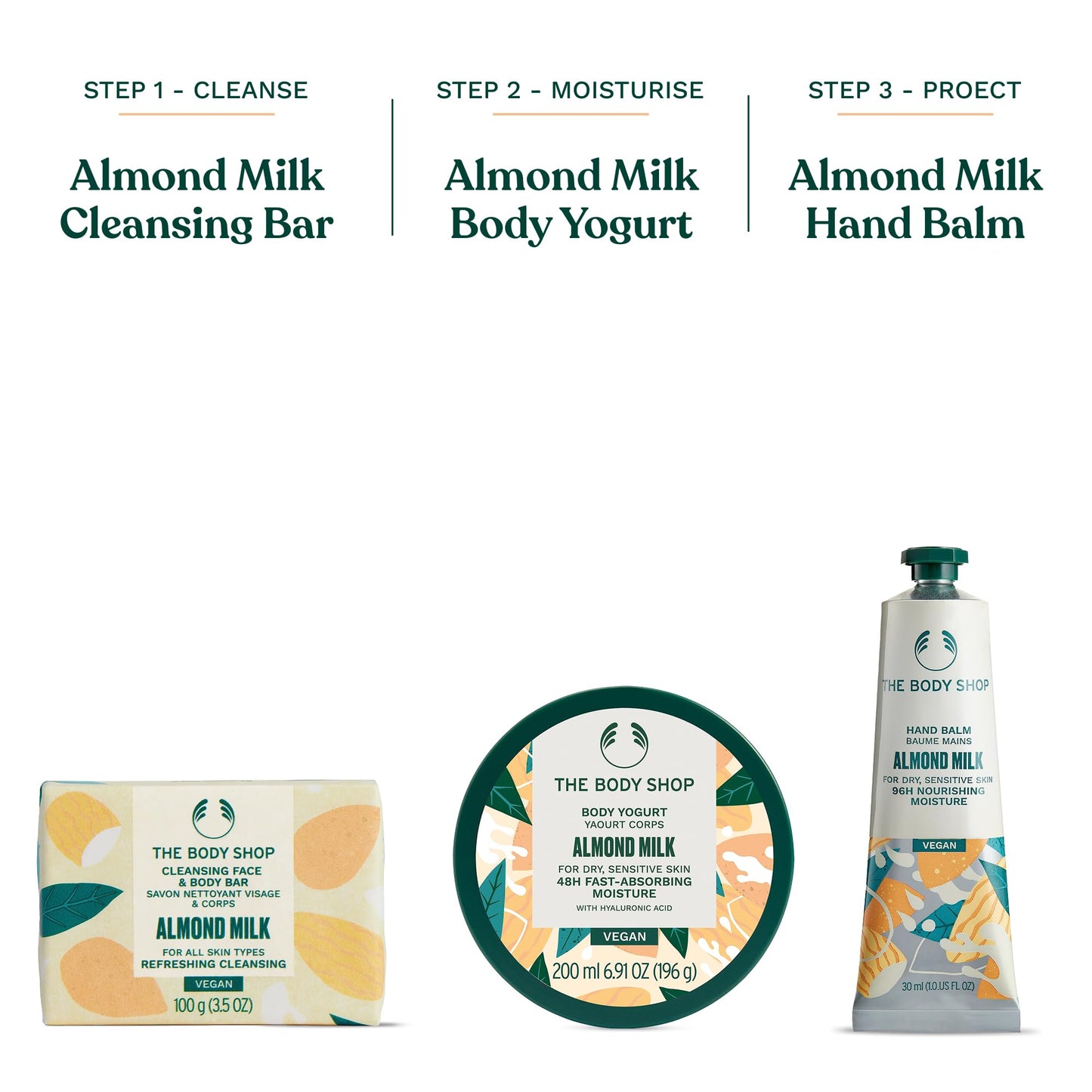The Body Shop Almond Milk Cleansing Face & Body Bar – Refreshing & Cleansing – Vegan – 3.5oz