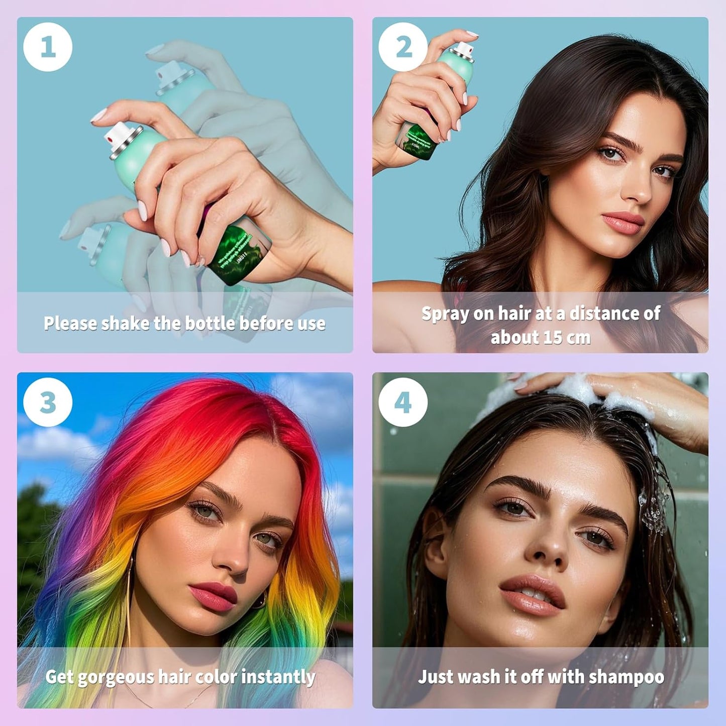 White Hair Spray,Hair Color Spray Dye,Temporary Hair Color Spray for Kids Women,Hair Wax Dye Pomades,Washable Hair Coloring Natural Hair Dye for Party,Halloween,Cosplay(White)