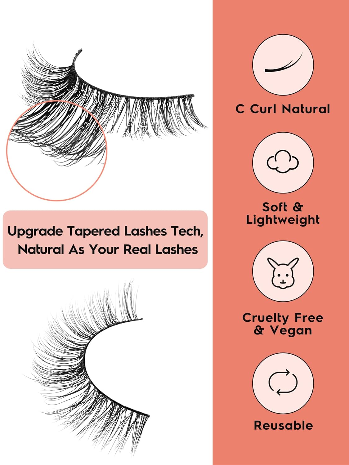 Lashes Wispy False Eyelashes Cat Eye Lashes Natural Look 3D Volume Fake Eyelashes Thin Band Lashes 12mm Natural Eye Lashes C Curl Siligli Lashes Pack 10 Pair