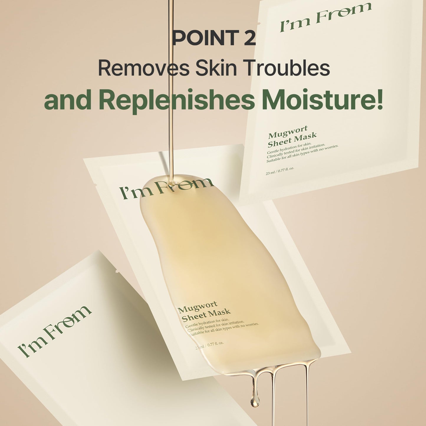 I'm from Mugwort Sheet Mask, Calming & Cooling Vegan Face Mask with Mugwort Extract, Soothing Care