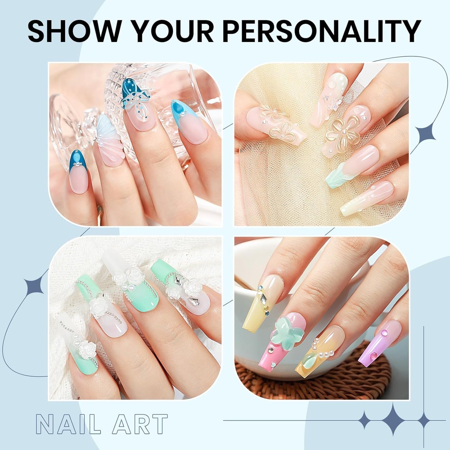 Solid Builder Gel for Nails 3D Nail Sculpture Gel and Nail Rhinestone Glue 3d Gels Nails Art Clear Hard Gels for Christmas Home DIY Manicure