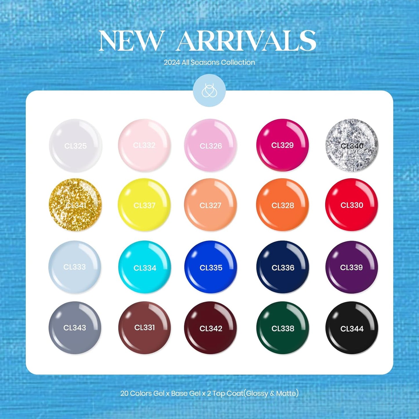 Beetles Fall Gel Nail Polish Set - 20 Pcs Neon Nail Gel Polish Set Soak Off Uv LED Gold Sliver Glitter Nail Polish Kit Blue Pink Black White Uv for Nail Art Salon Gift for Women