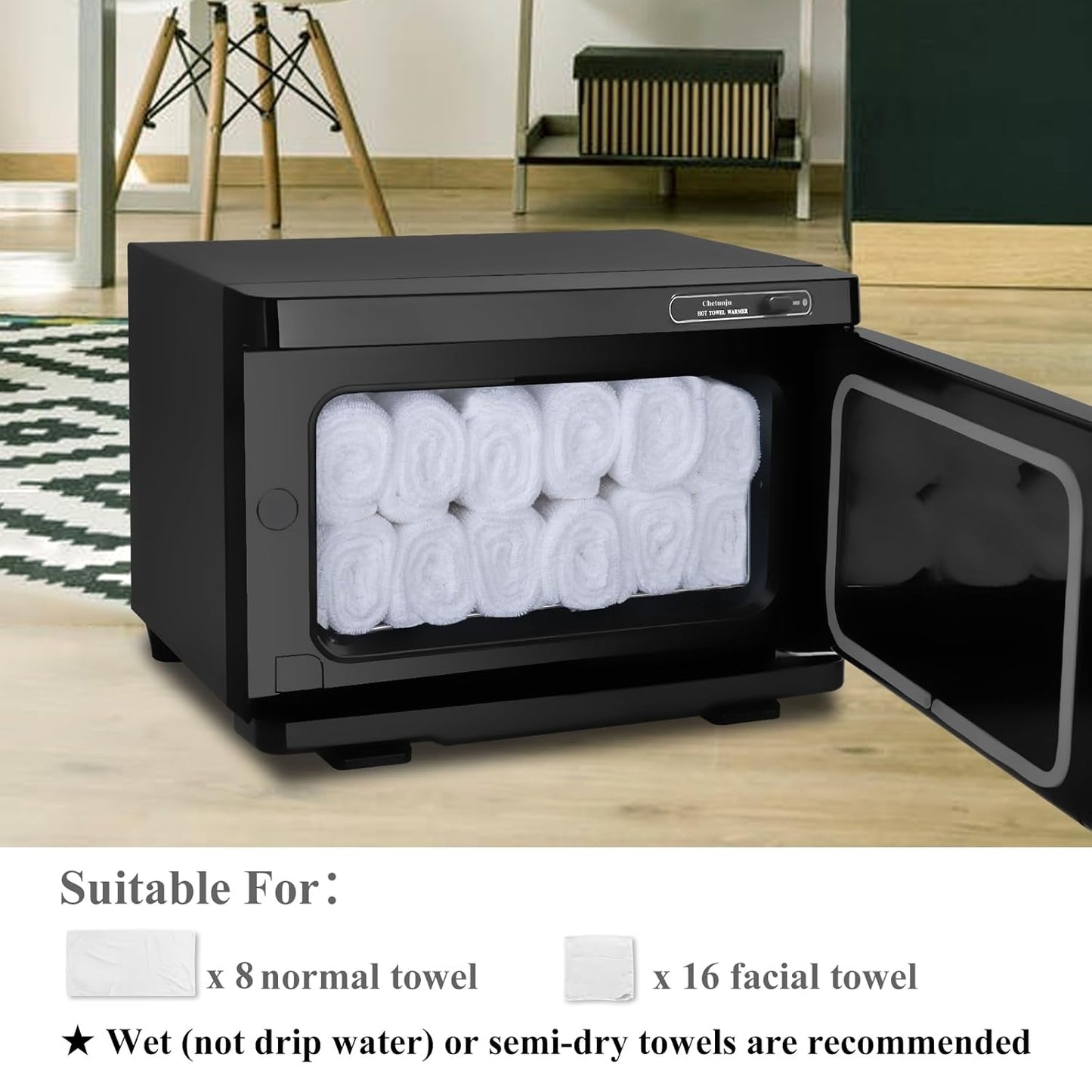 Towel Warmer,Towel Steamer for Facial, Professional Spa Hot Towel Warmer 8L, Small Towel Warmer Cabinet, Towel Warmer for Facial caddy for Salon,Spa, Massage Use(*black)
