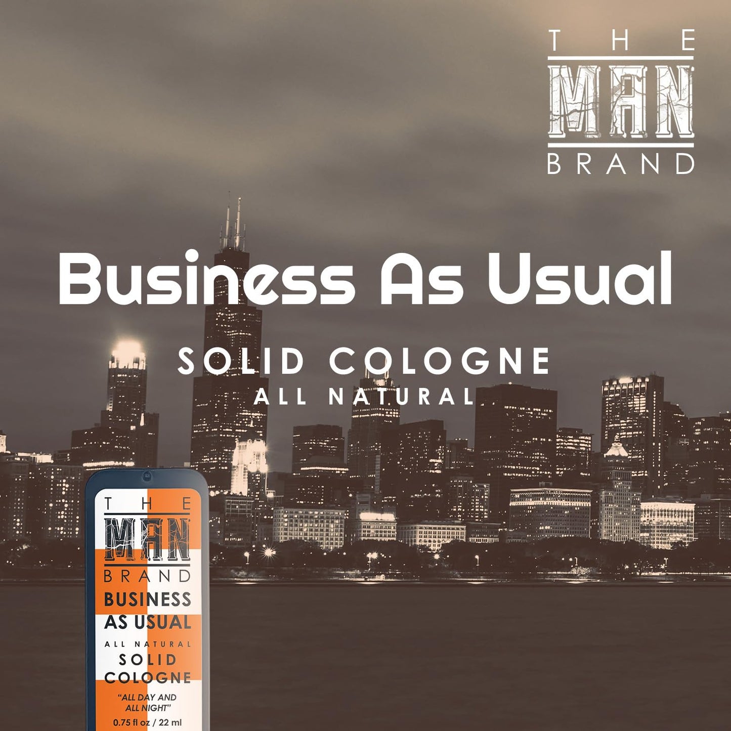 Business As Usual Solid Cologne Balm for men - Natural Men's Cologne - Redefined men's fragrance Wax Cologne, Travel Size Cologne for men - (3/4 oz (Pack of 1), Business As Usual)