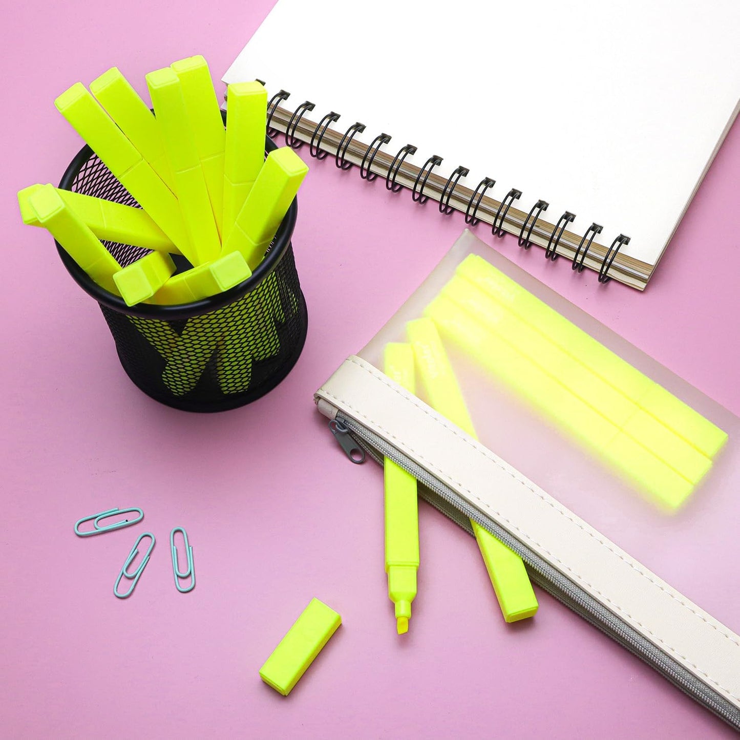 Vitoler Yellow Highlighter,5pcs Fluorescent Yellow Highlighter Chisel Tip,Cute Highlighters for School, Home, Office