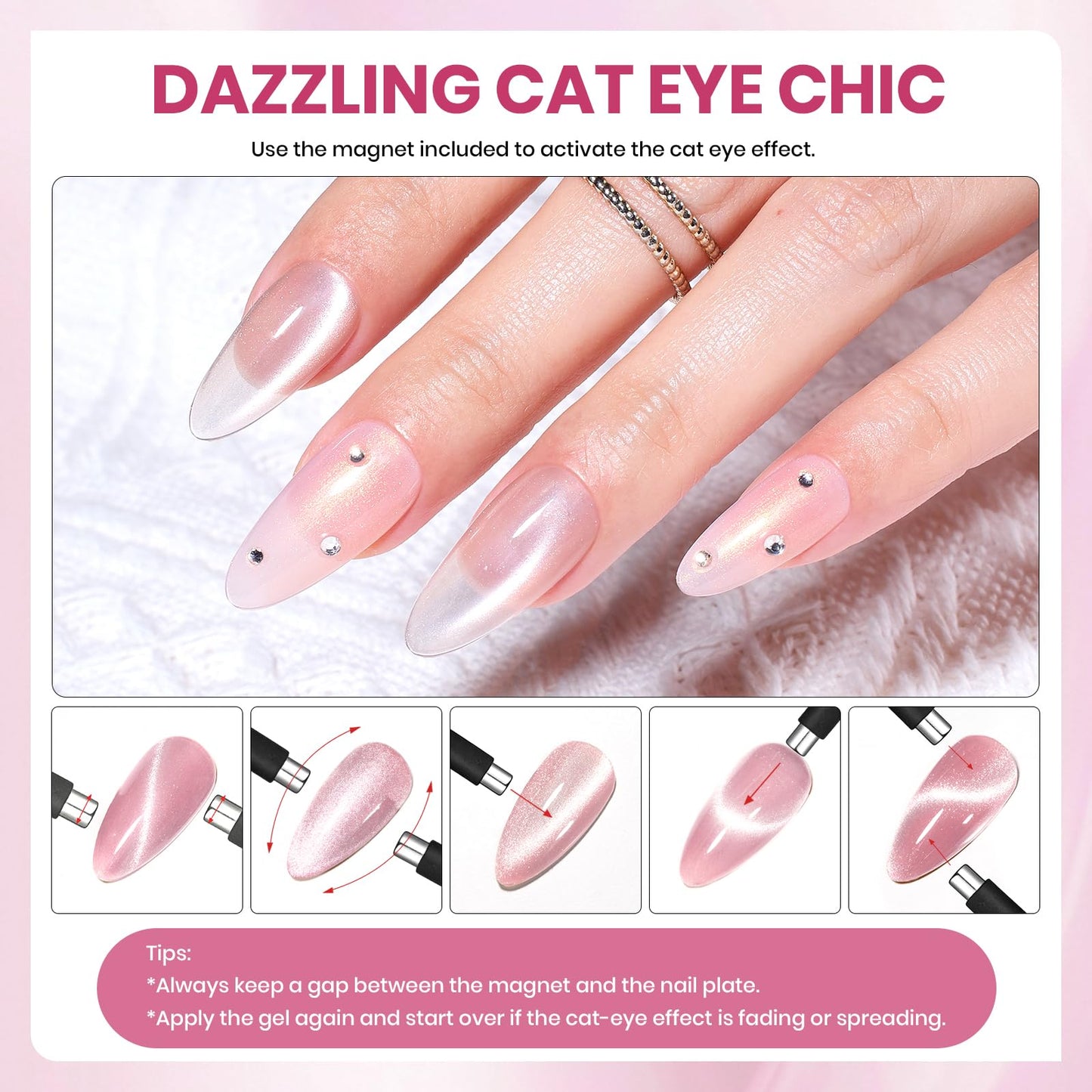 Beetles Cat Eye Gel Nail Polish Set, 36 Colors Jelly Shimmer Nail Gel