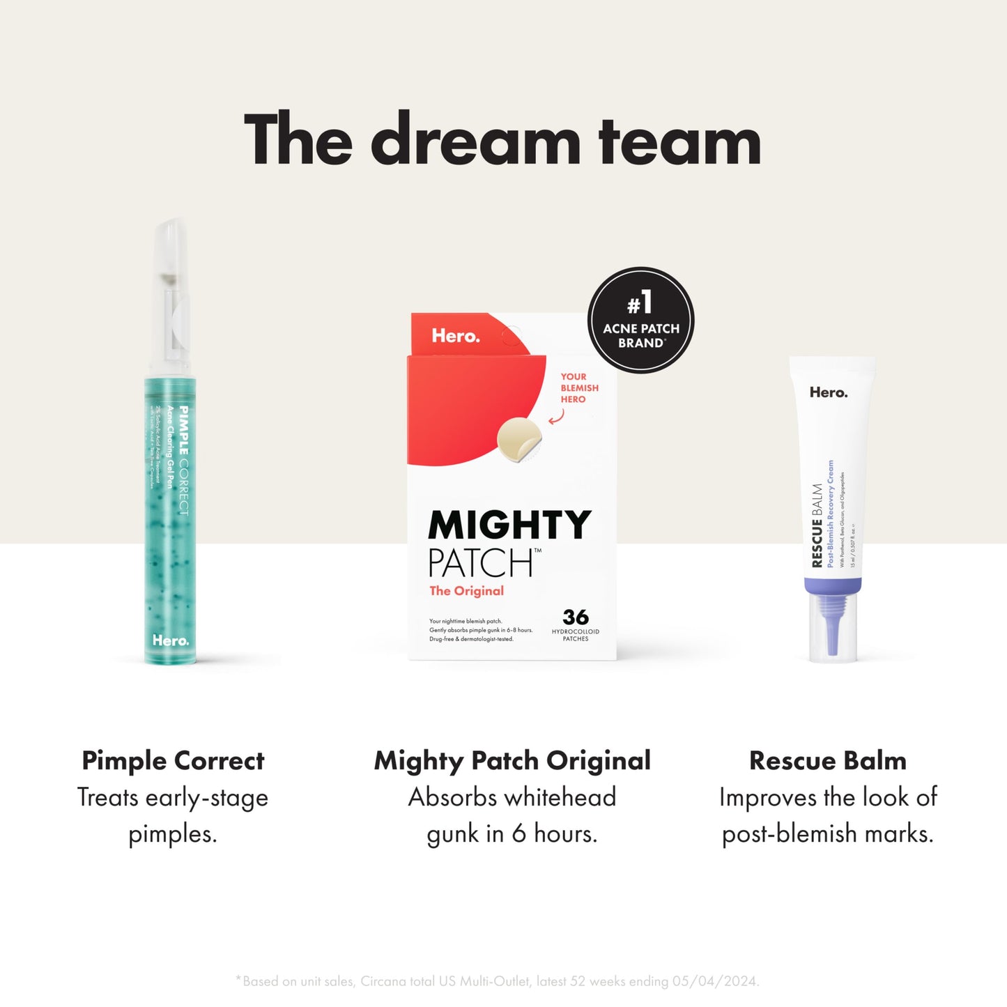 Mighty Patch Hero Cosmetics Original Nighttime Acne Pimple Patches, 36 Ct