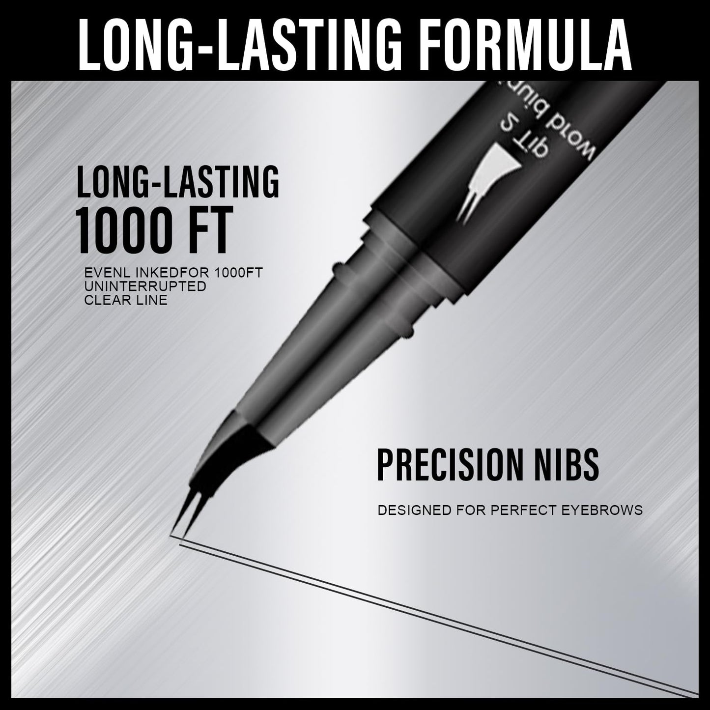 Curved Eyebrow Pencil, 2-in-1 Dual-Ended Eyebrow Pen with Curved Tip and Precise Brush-Tip, Waterproof, Microblading, Long Lasting (Light Brown)