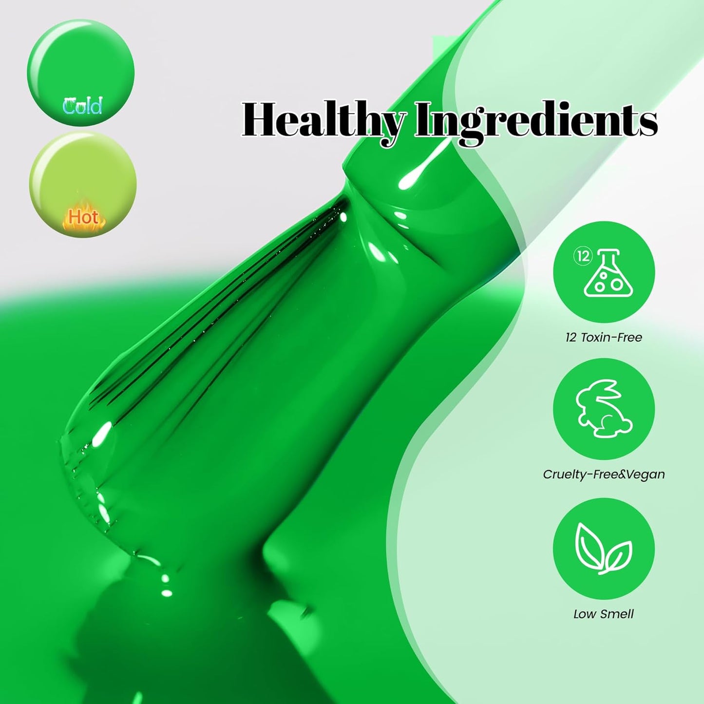 YTD Likomey Color Changing Gel Nail Polish,15ml Light Yellow To Bright Green Mood Temperature Change Colors UV Nail Varnish,Fall Winter Thermal Salon Quality UV Color Manicure Gel,HEMA Free WB433