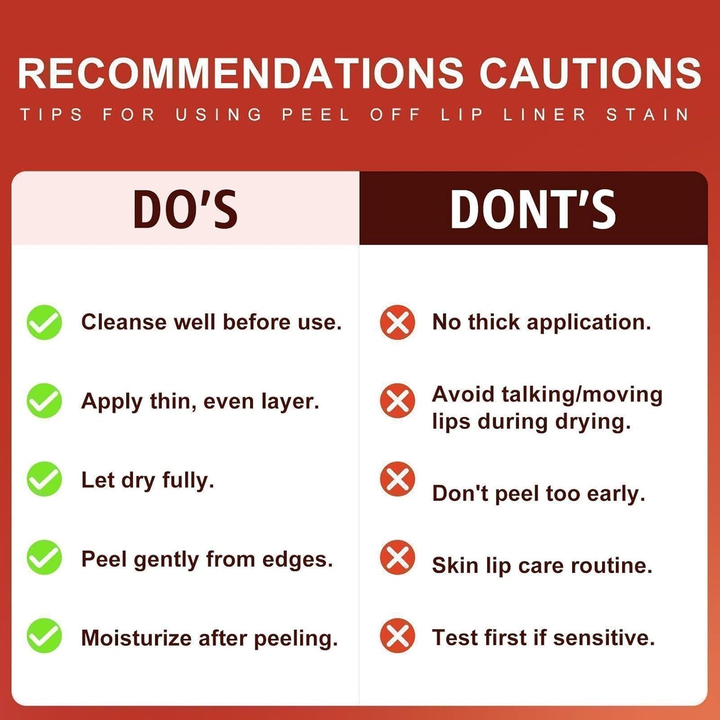 Lip Stain Peel Off - Lip Liner Waterproof, Lip Liner Stain Transfer Proof & Plumping, Moisturizing Non-Stick Cup Matte Finish Stay On All Day, Cocoa Color