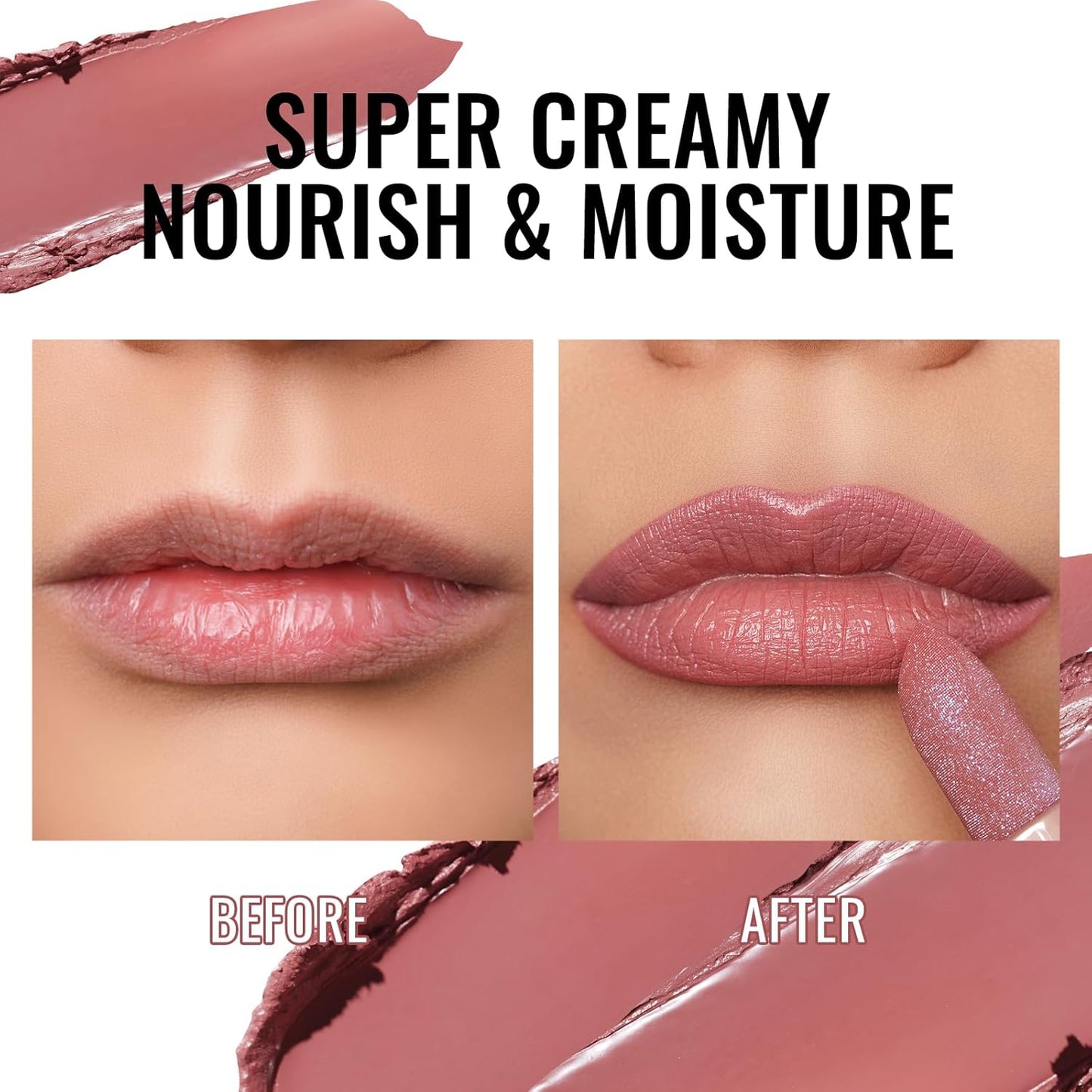 Oulac Moisturizing Pink Lipstick for Women - Tinted Lip Balm with Sparkle, Lightweight Lip Makeup, Mirror Design, Vegan & Gluten Free, PG05 Mystical