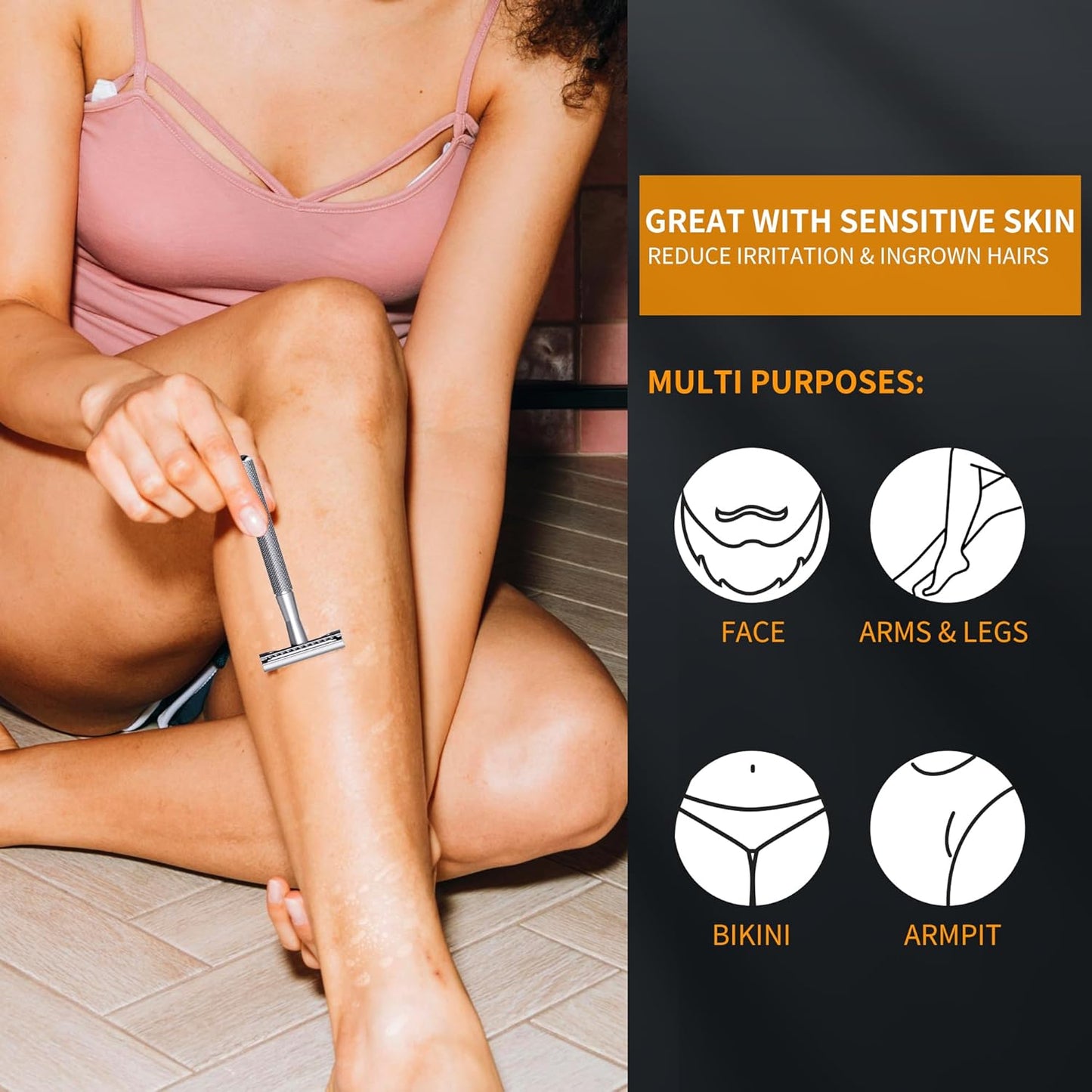 Gearhub Premium 100 Count Double Edge Safety Razor Blades Refills Swedish 13C26 Stainless Steel Platinum Coated, Mild to Medium Sharpness for Smooth Shaves